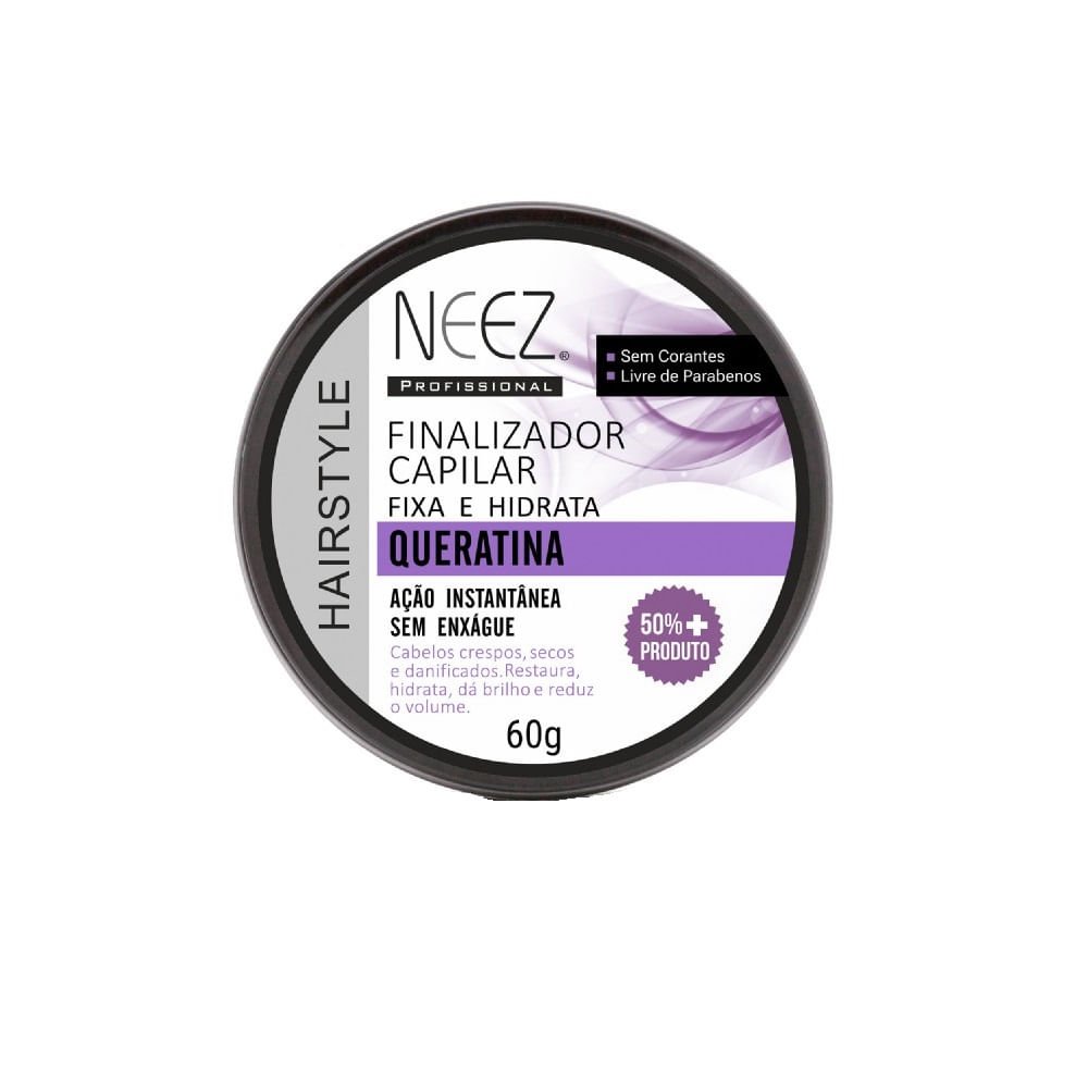 Pomada Capilar Neez Finalizadora Fixa e Hidrata Queratina 60g