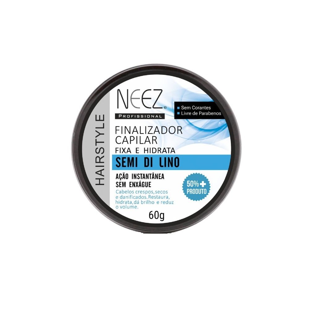 Pomada Capilar Neez Finalizadora Semi Di Lino Fixa e Hidrata 60g