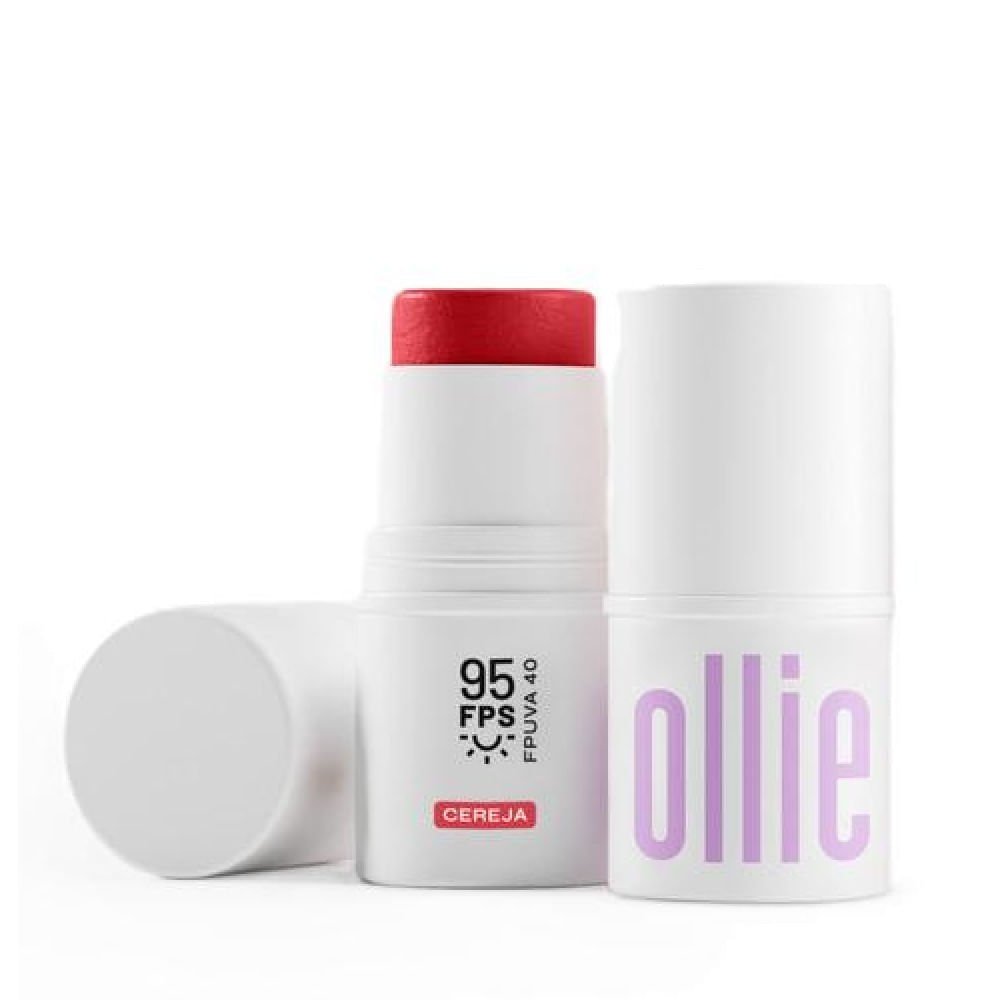 Blush Batom Sombra 3 em 1 Ollie Cereja 4,5g
