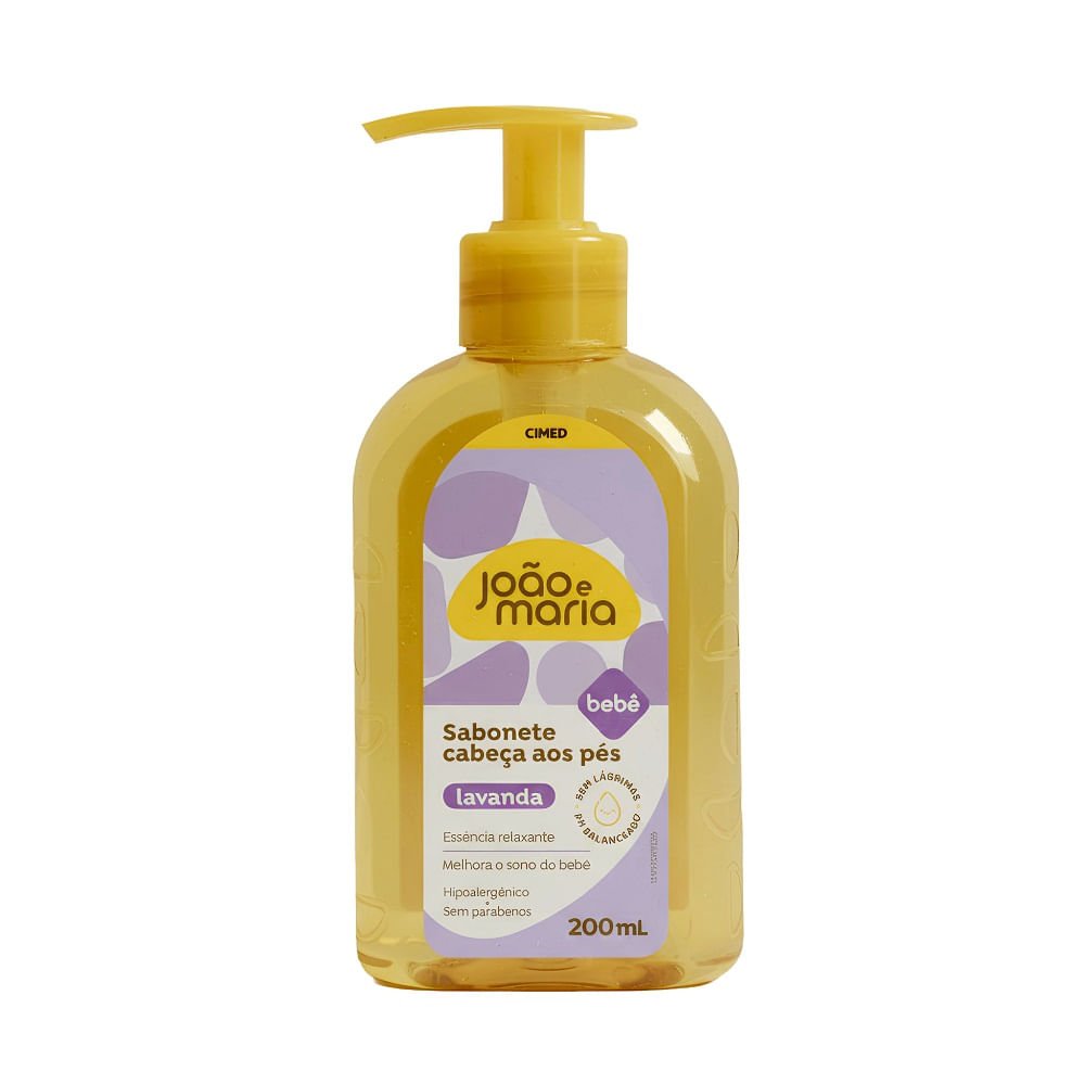Sabonete Líquido João e Maria Bebê Cimed Lavanda 200ml