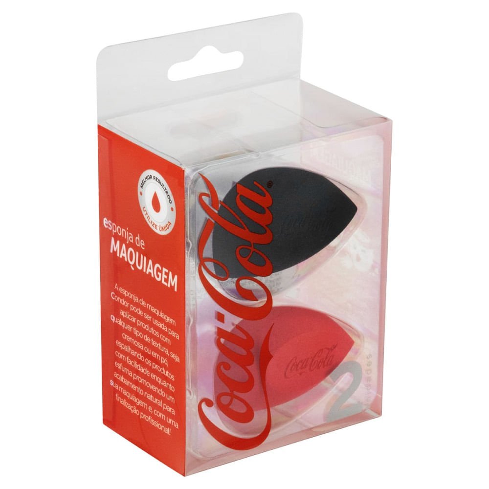 Kit Esponja de Maquiagem CONDOR Coca Cola 2 Unidades Preto/Vermelho 4