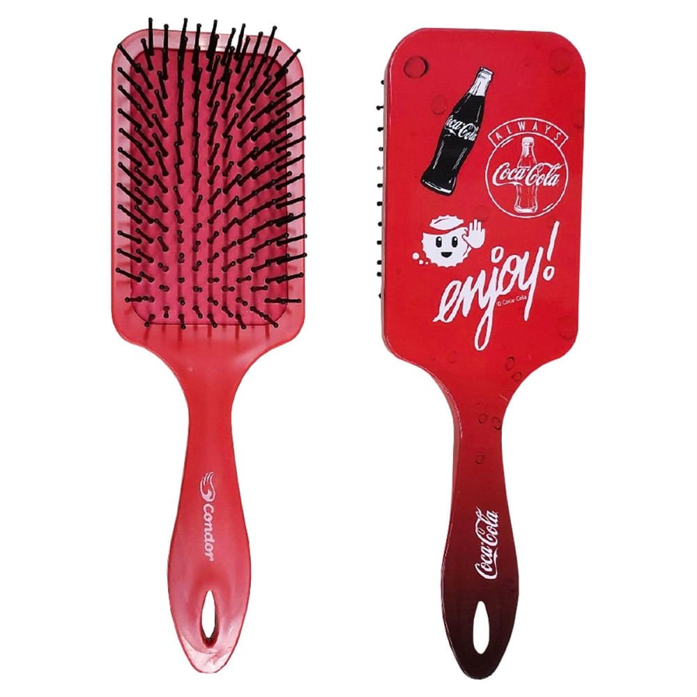Escova de Cabelo Condor Raquete Coca Cola Sortida Vermelho 2