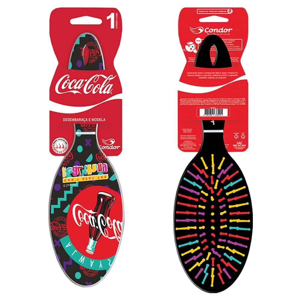 Escova de Cabelo CONDOR Coca-Cola 1un Preto 2
