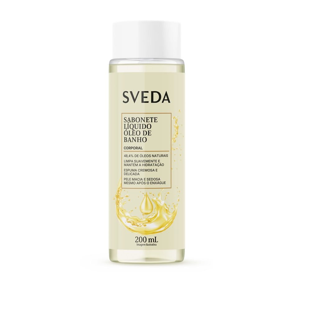 Sabonete Líquido Óleo de Banho Corporal Hidratante Unissex Sveda 200ml