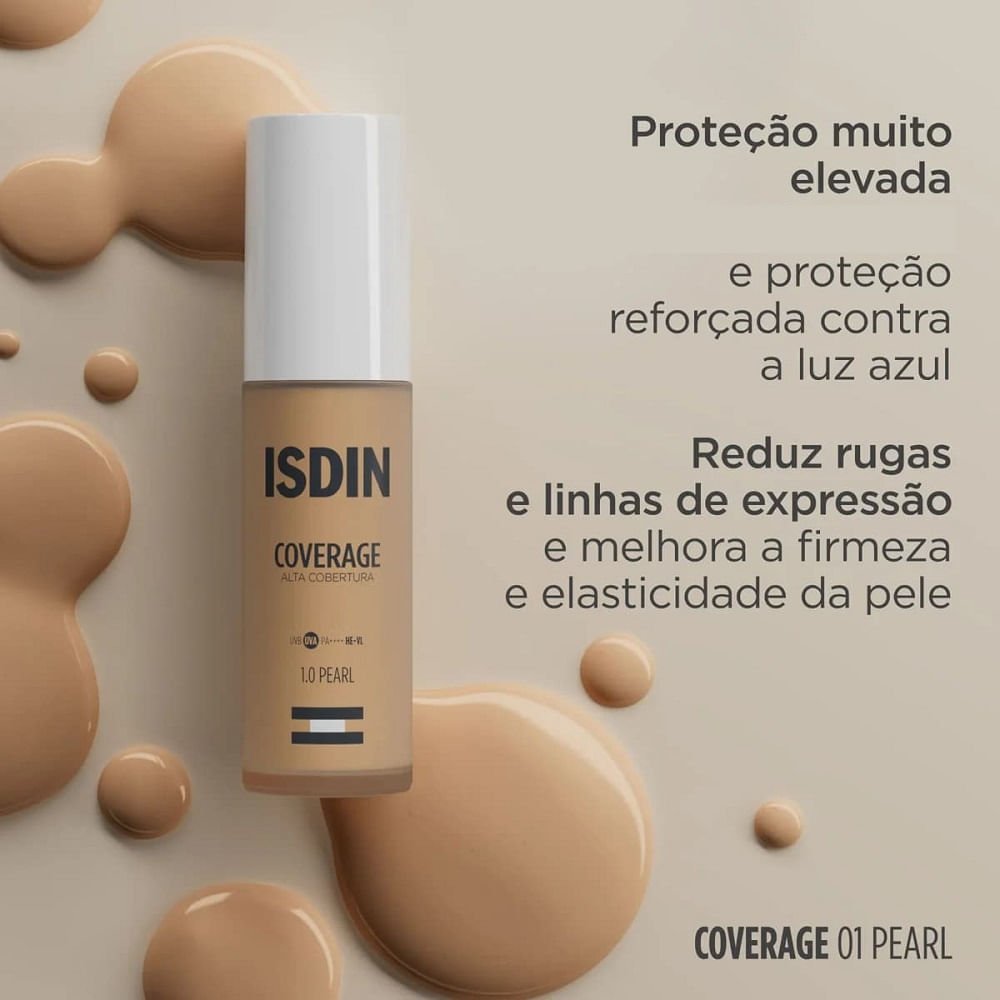 Base com Protetor Solar Facial Isdin Coverage 1.0 Pearl 30g 30g 2