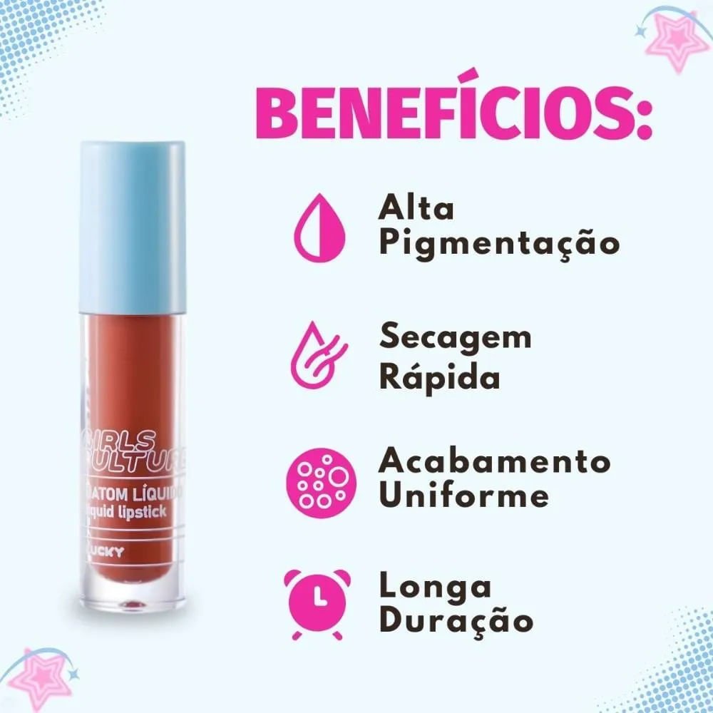 Batom Líquido Ruby Rose Girls Culture Popstar Lucky ÚNICO 3