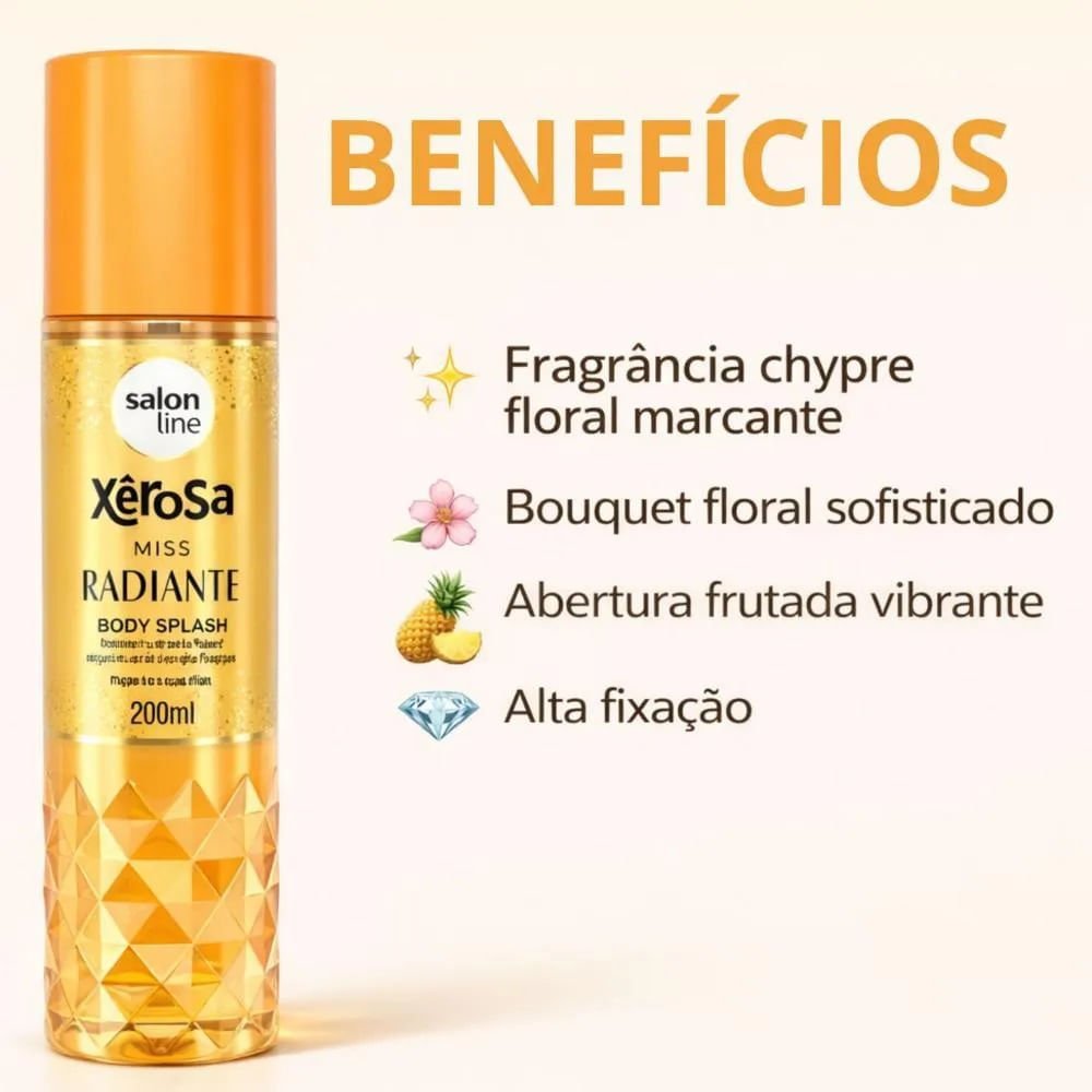 Body Splash Salon Line Xêrosa Miss Radiante 200ml 200ml 3