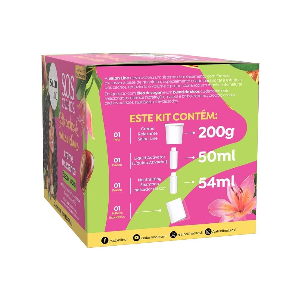 Creme Relaxante Capilar Salon Line SOS Cachos Óleo de Argan 200g 200g 2
