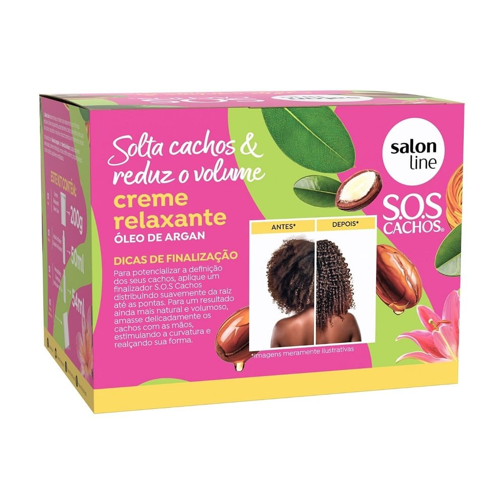 Creme Relaxante Capilar Salon Line SOS Cachos Óleo de Argan 200g 200g 3