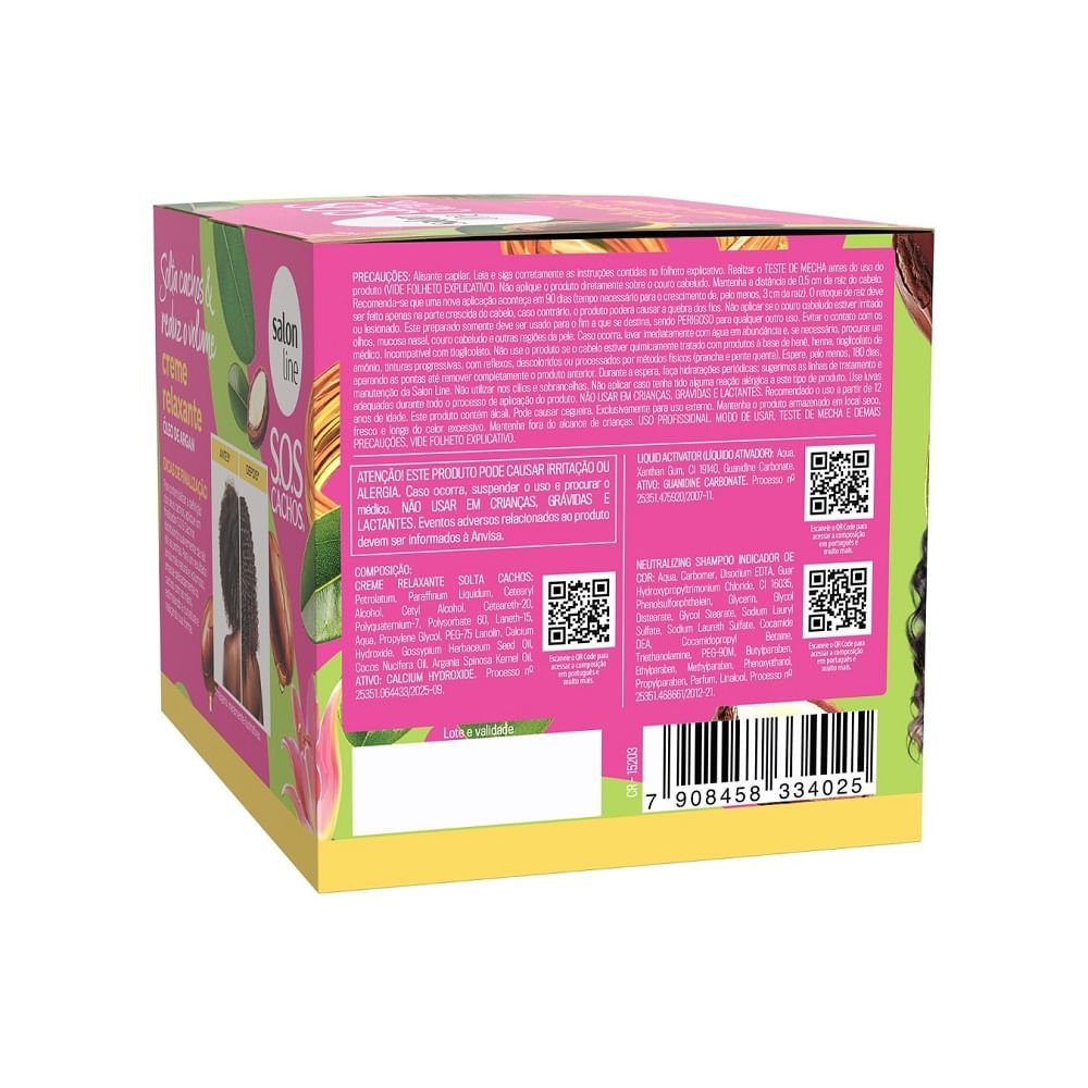 Creme Relaxante Capilar Salon Line SOS Cachos Óleo de Argan 200g 200g 4