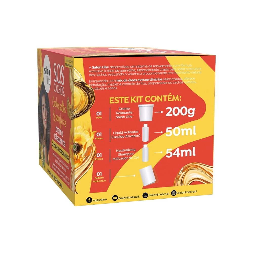 Creme Relaxante Capilar Salon Line SOS Cachos Óleos Extraordinários 200g 200g 2