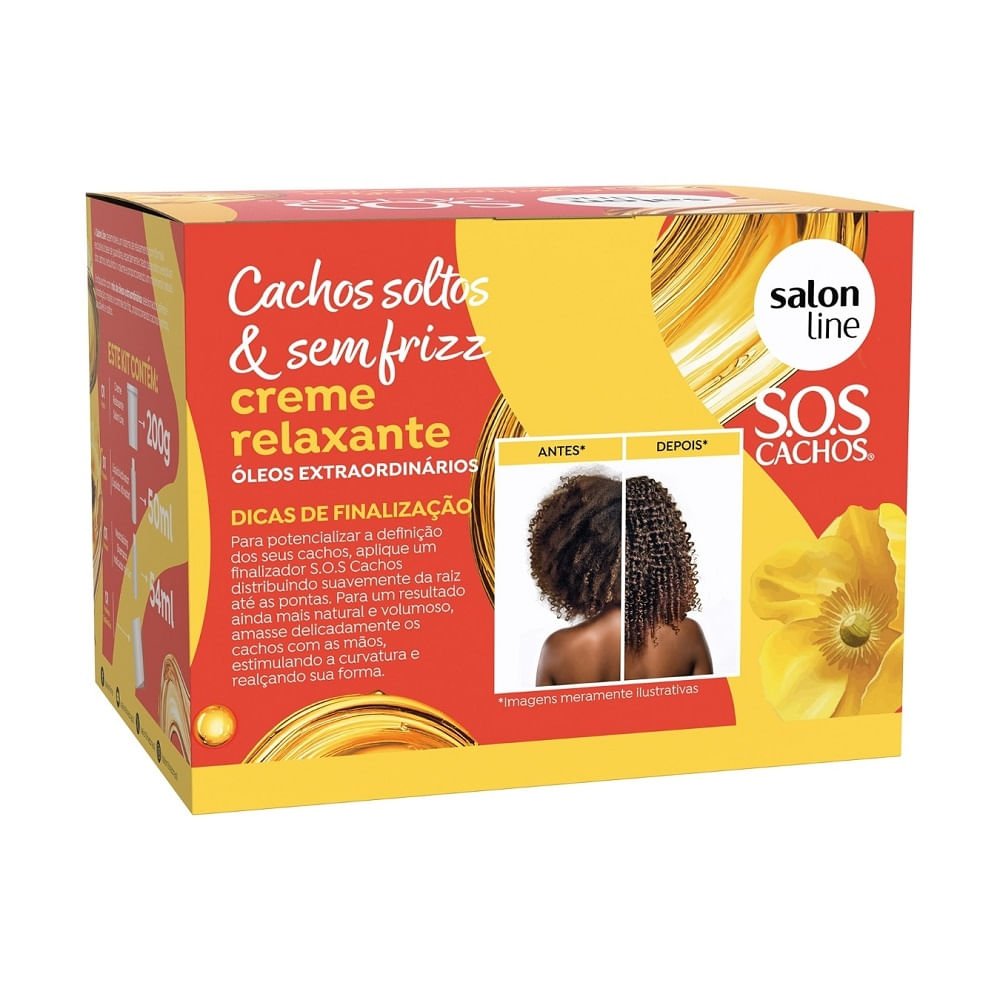 Creme Relaxante Capilar Salon Line SOS Cachos Óleos Extraordinários 200g 200g 3