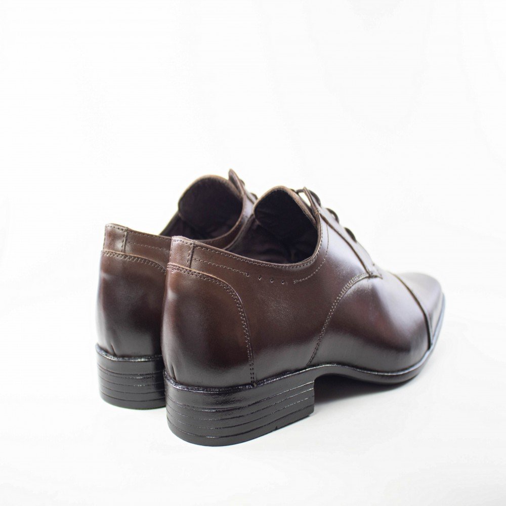 Sapato Social em Couro Iac Calçados Cadarço Bico Redondo e Costura Reforçada Marrom 5
