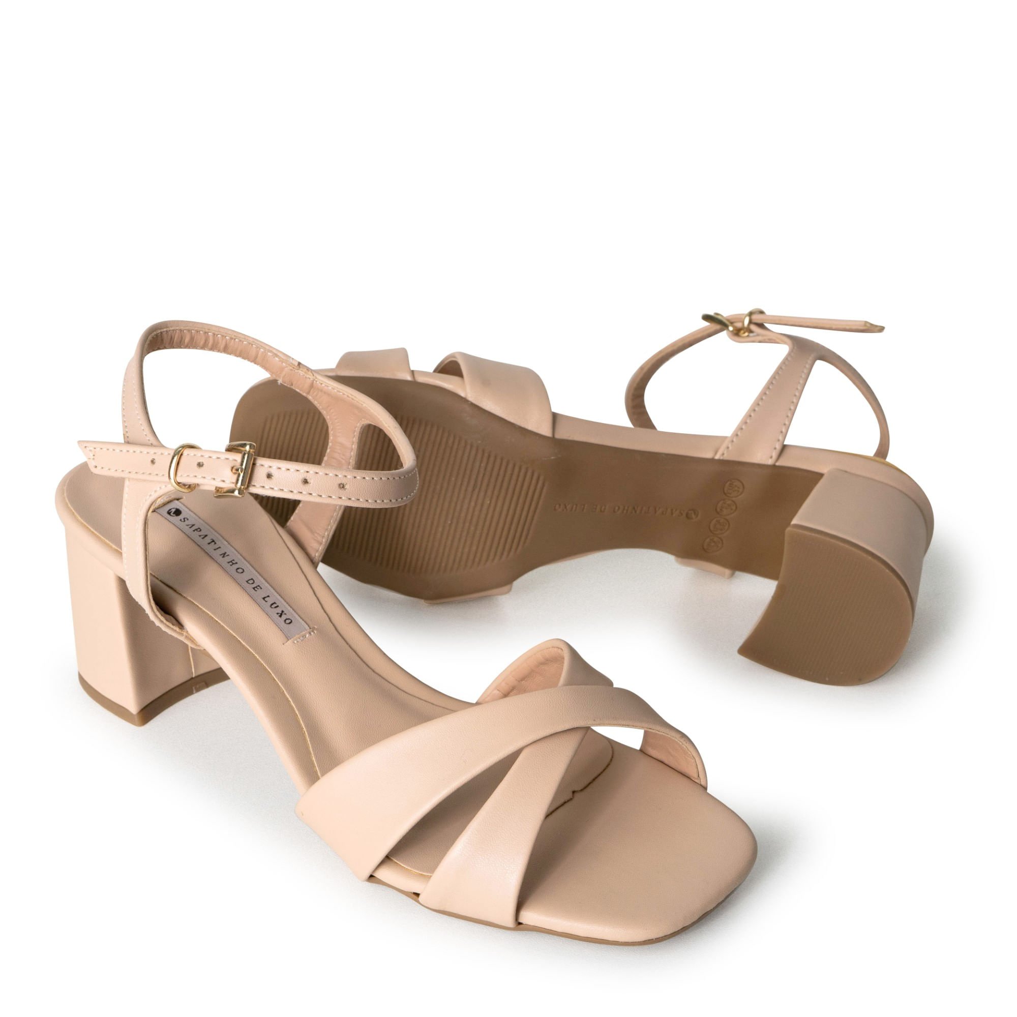 Sandália Nude Creamy com Fivela Ouro 3060.28_3 Bege 2