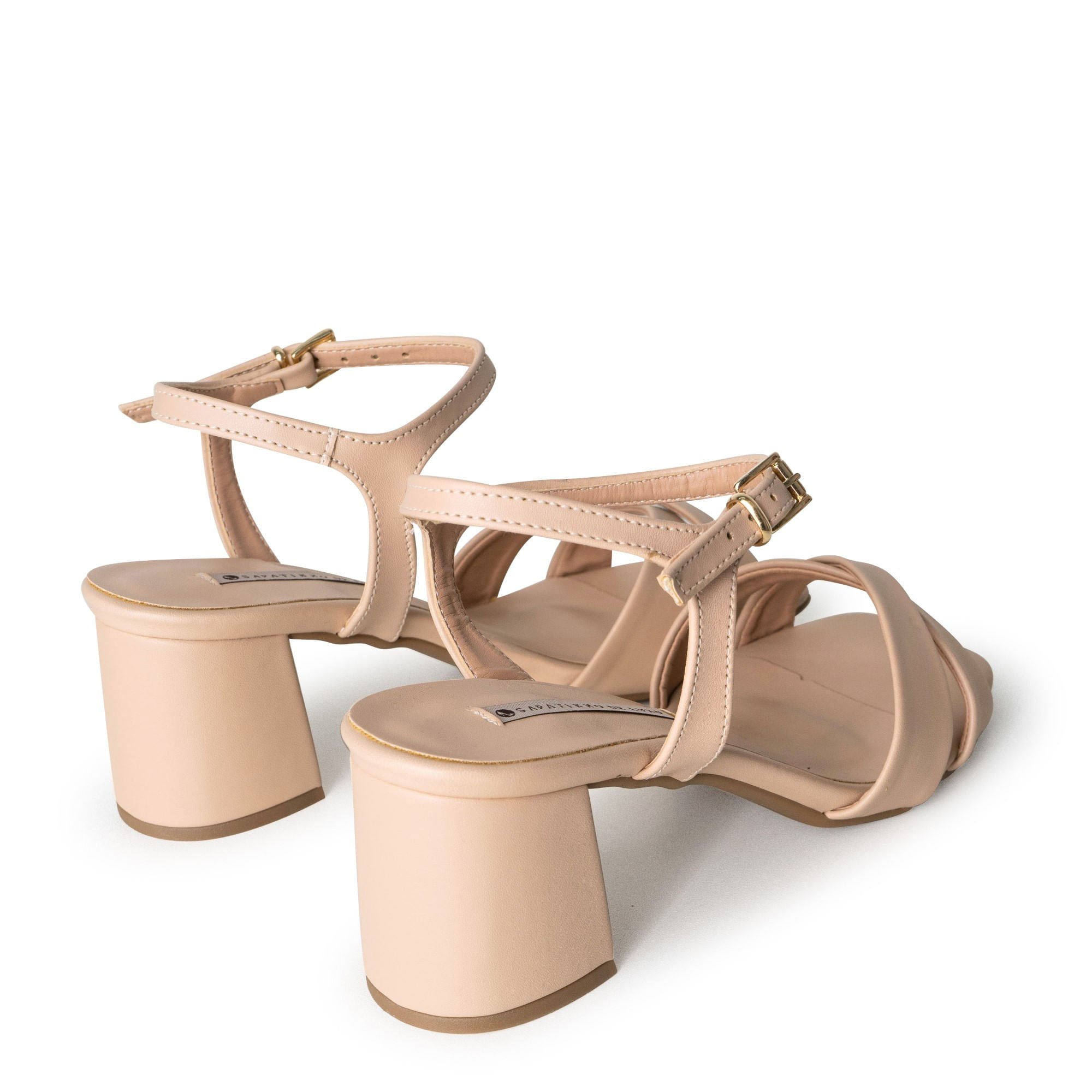Sandália Nude Creamy com Fivela Ouro 3060.28_3 Bege 4