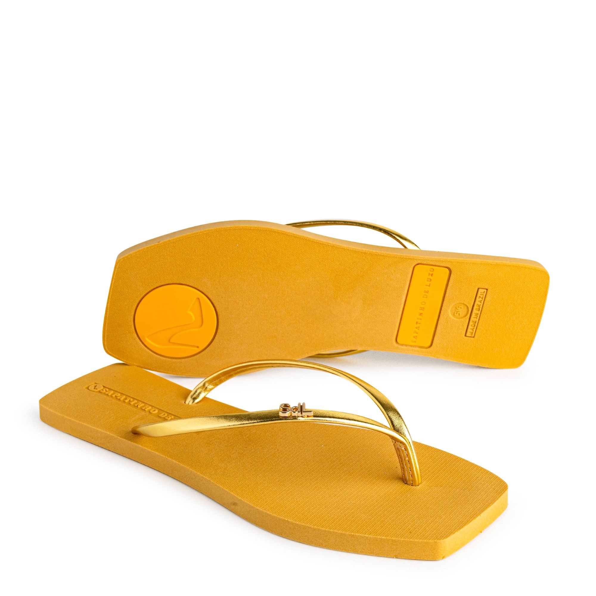 Rasteira Pop Sun Ouro com Mostarda POPSUN_2 Dourado 2