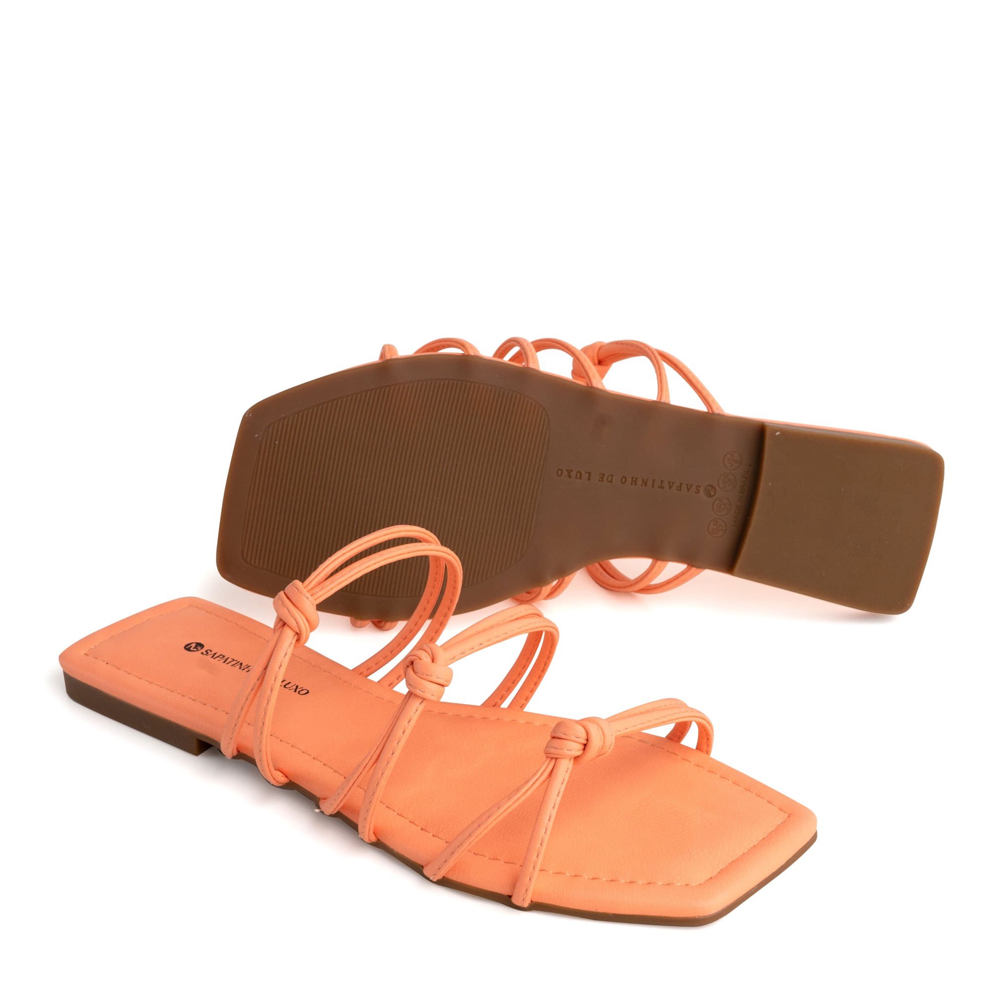 Rasteira Peach com Três Tiras 1380.263_3 Laranja 2