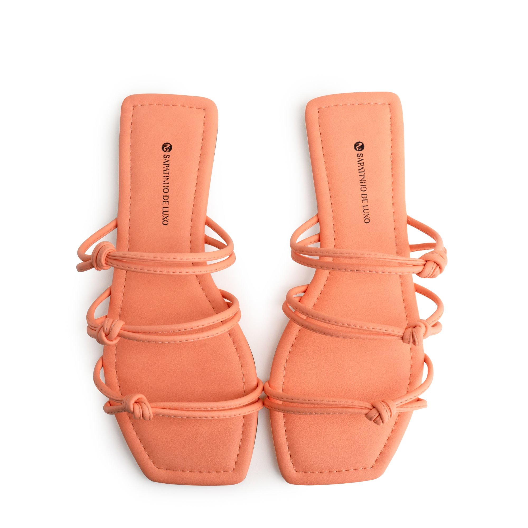 Rasteira Peach com Três Tiras 1380.263_3 Laranja 5