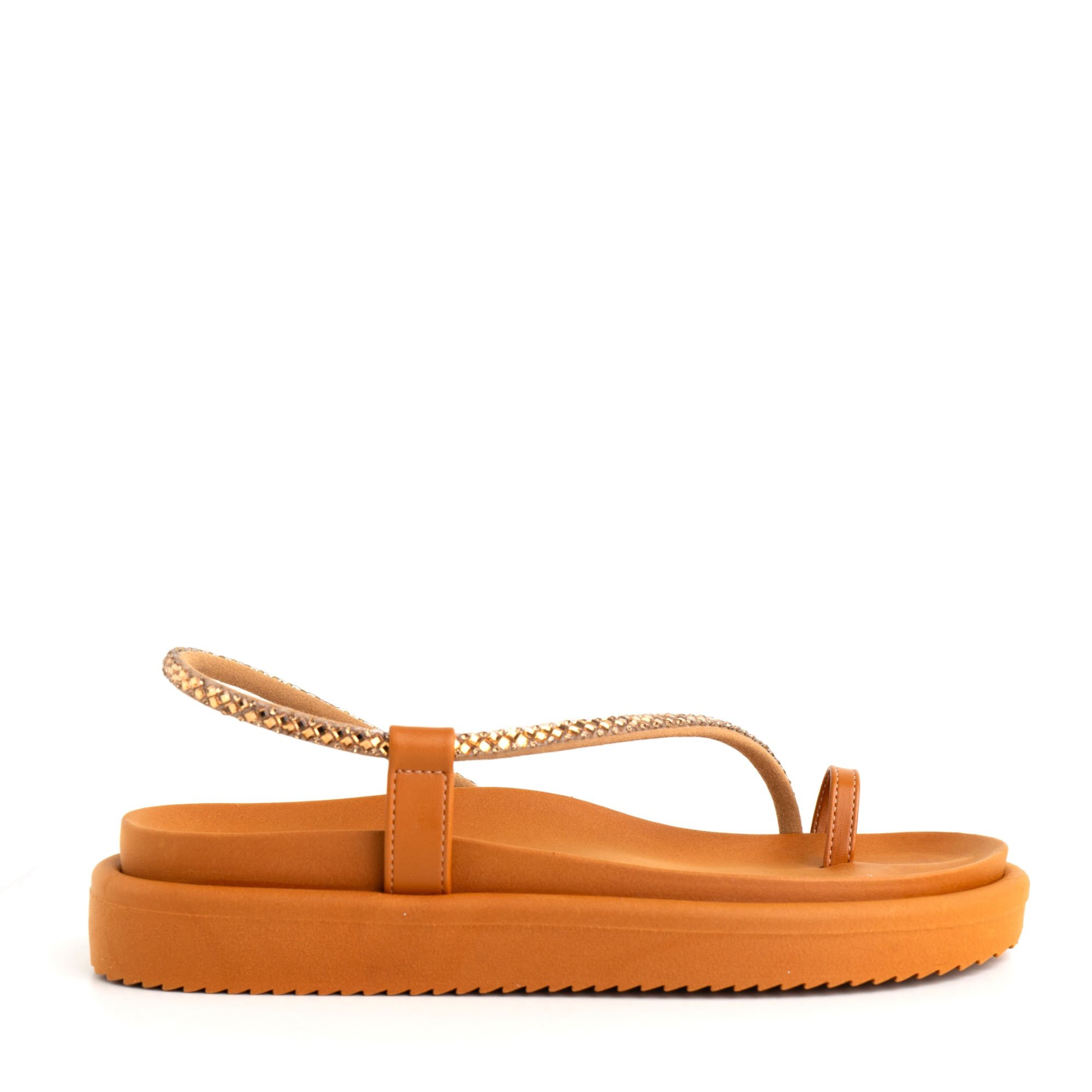 Rasteira Papete Nude Almond com Enfeite Ouro 6110.06_2 Laranja 3