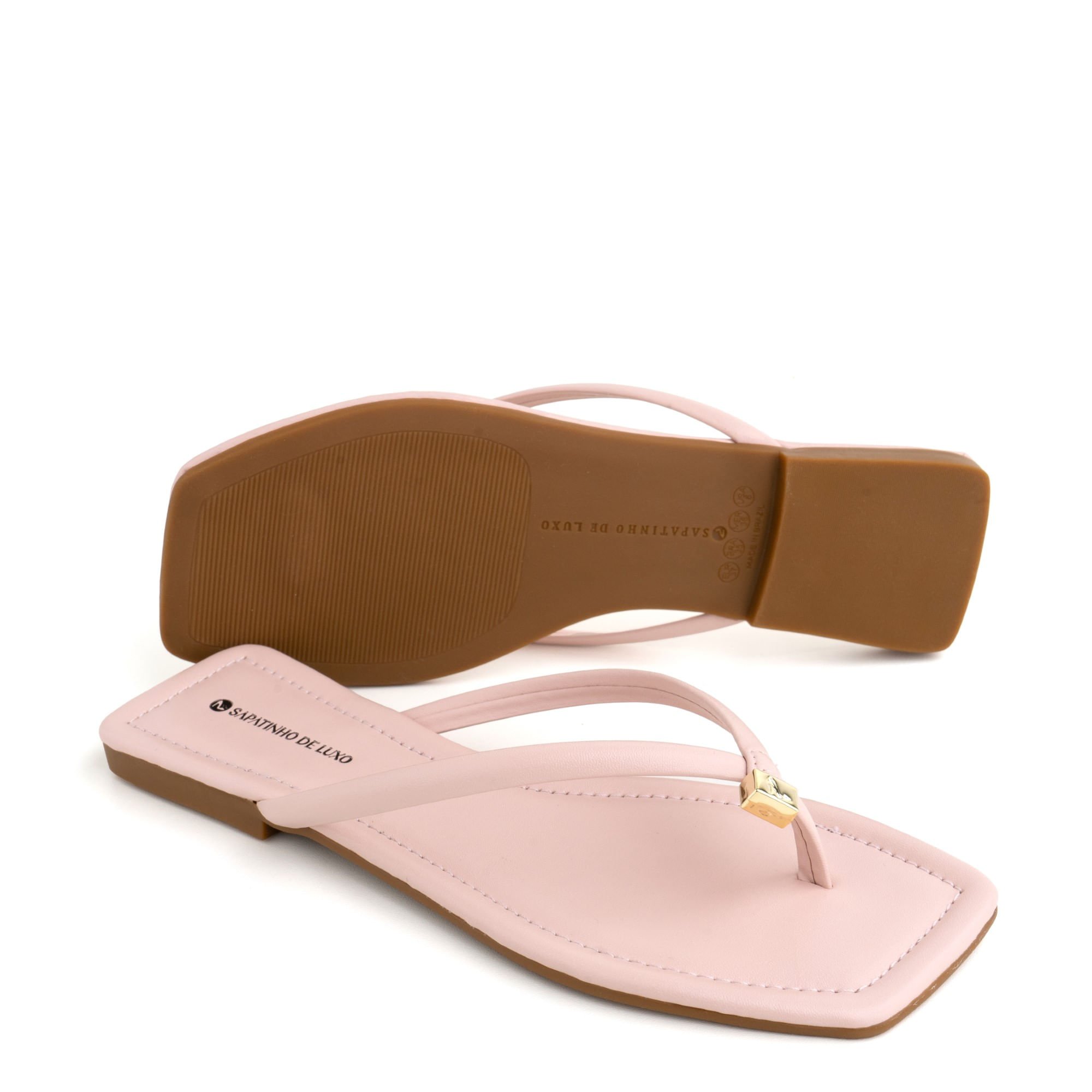 Rasteira Nude Baby Enfeite Ouro SDL 1380.268_3 Rosa 2