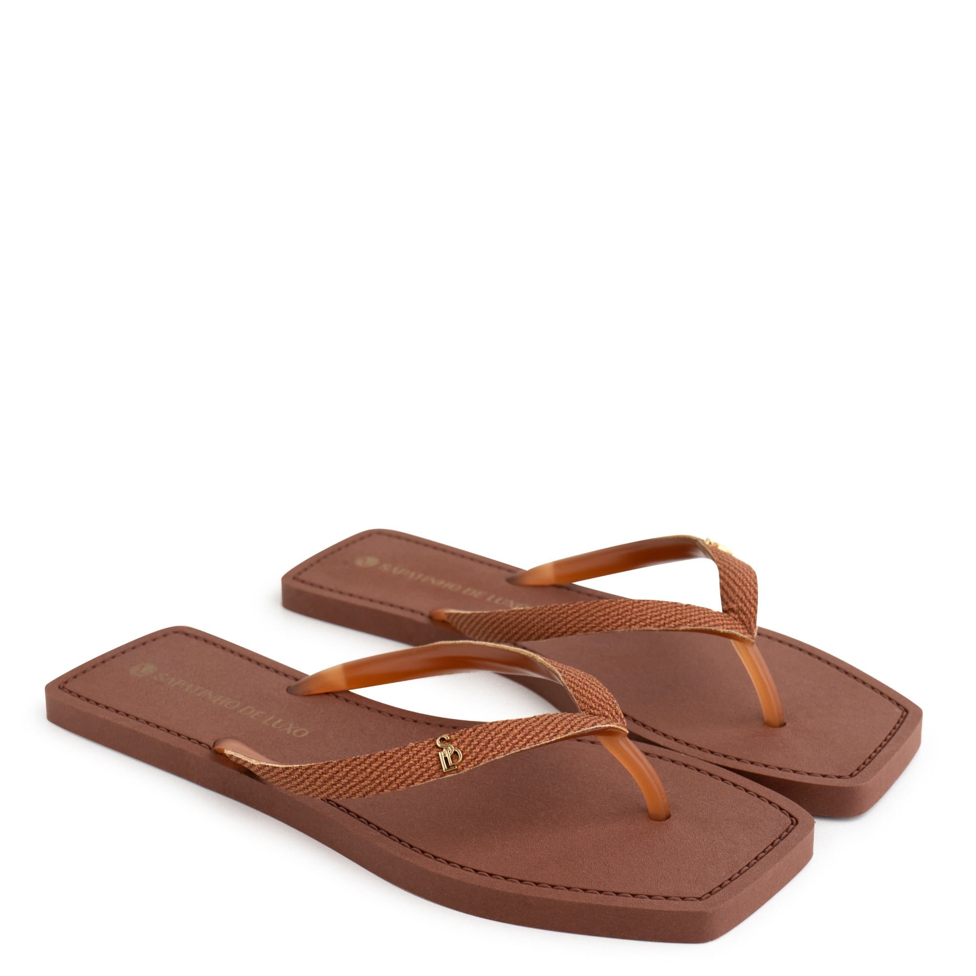 Rasteira Choco Tira PVC com Enfeite SDL 450.03_2 Marrom 1