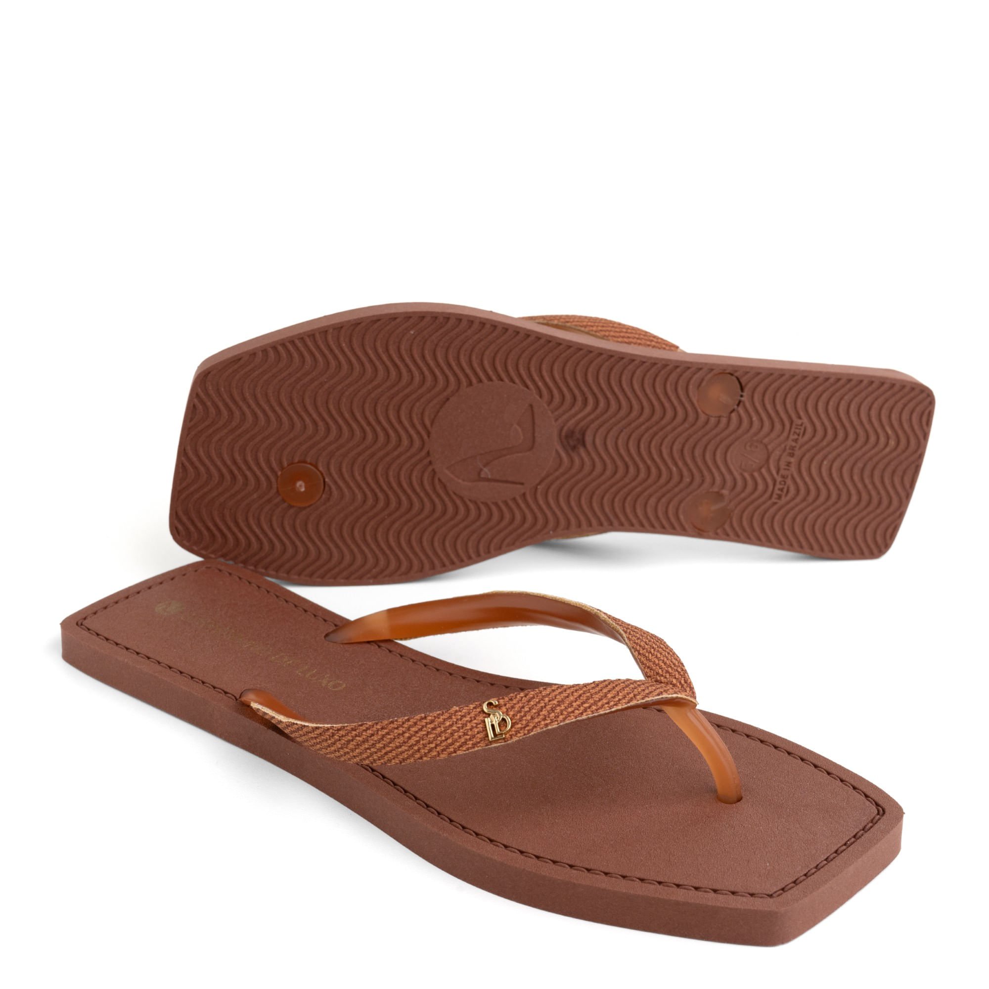 Rasteira Choco Tira PVC com Enfeite SDL 450.03_2 Marrom 2