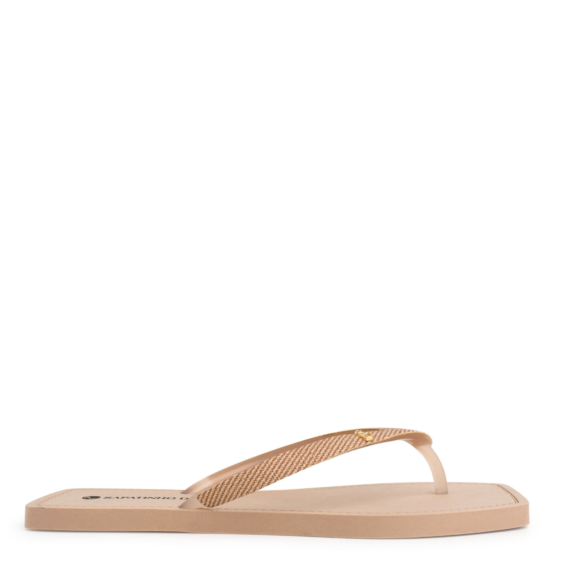 Rasteira Nude Amendoa Tira PVC com Enfeite SDL 450.03_3 Bege 3