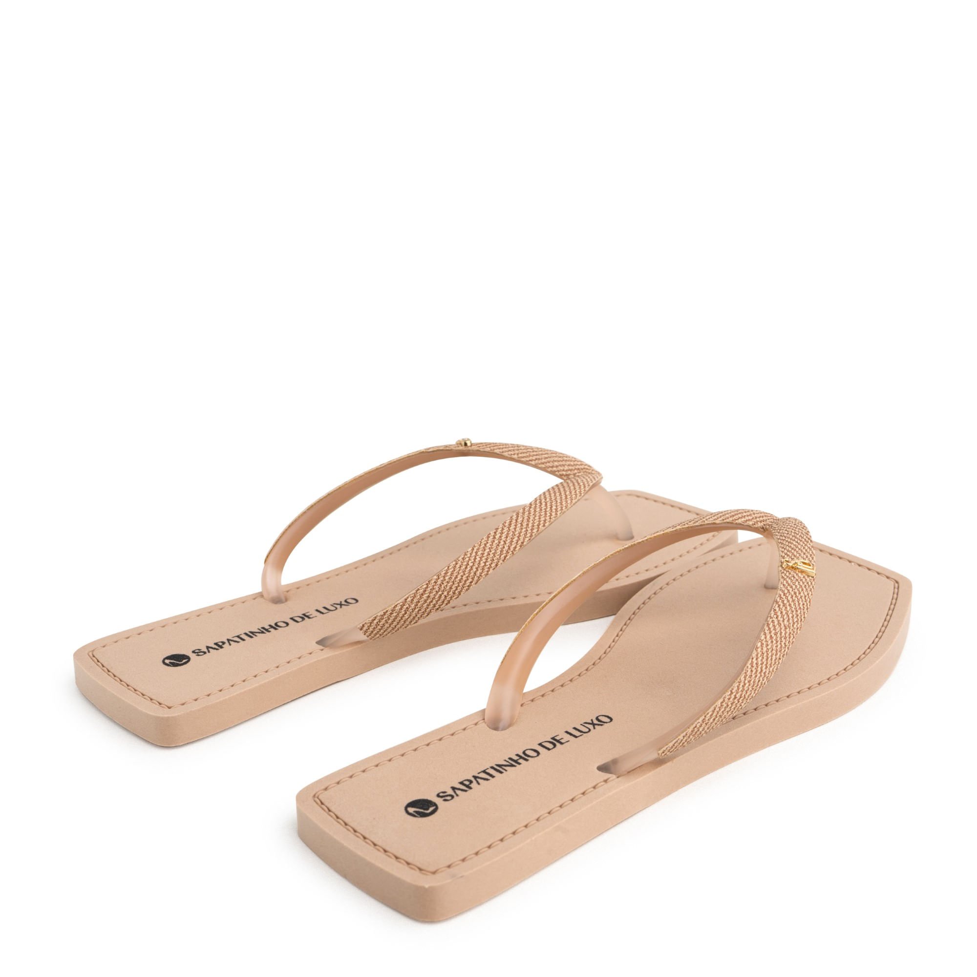 Rasteira Nude Amendoa Tira PVC com Enfeite SDL 450.03_3 Bege 4