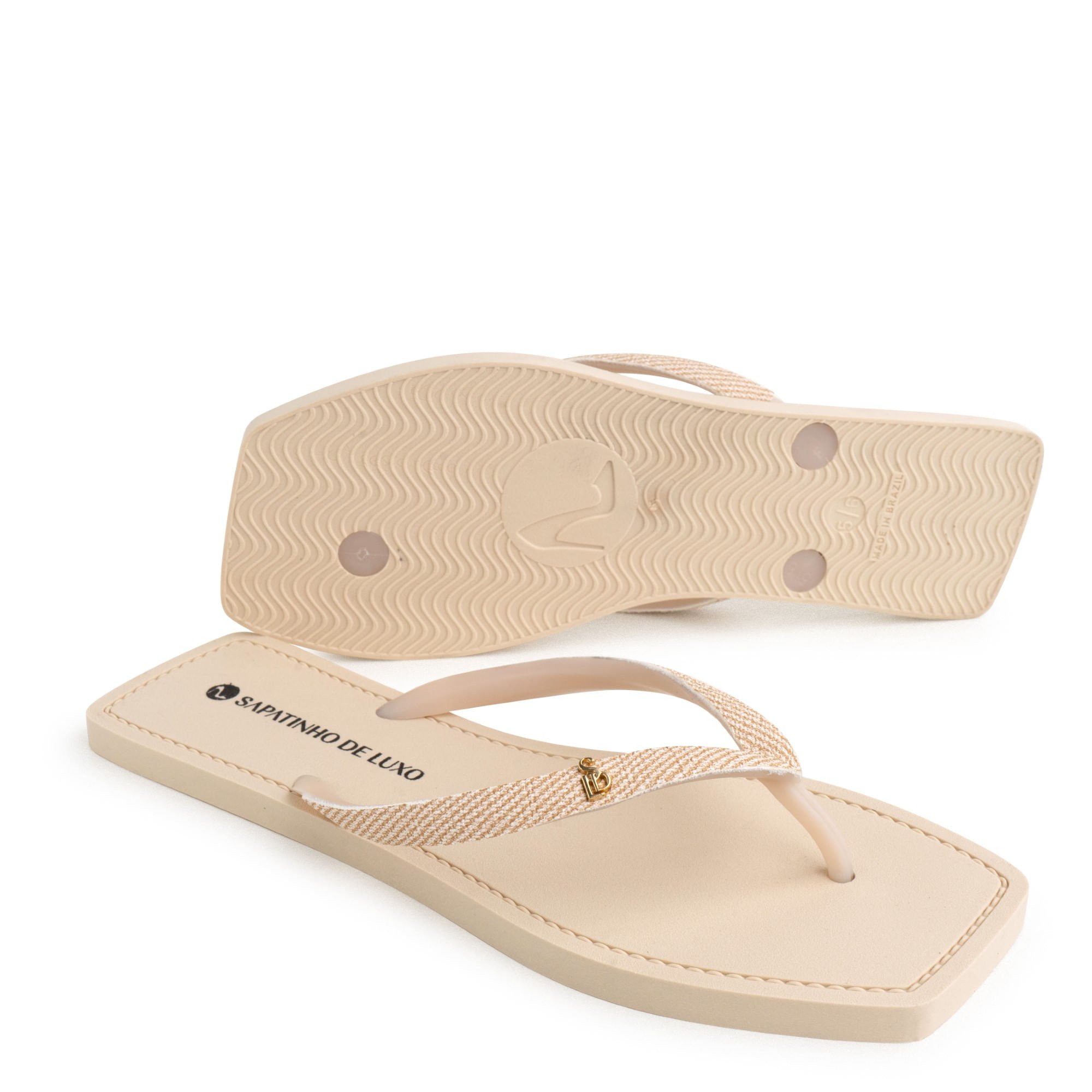 Rasteira Nude Manteiga Tira PVC com Enfeite SDL 450.03_4 Branco 2