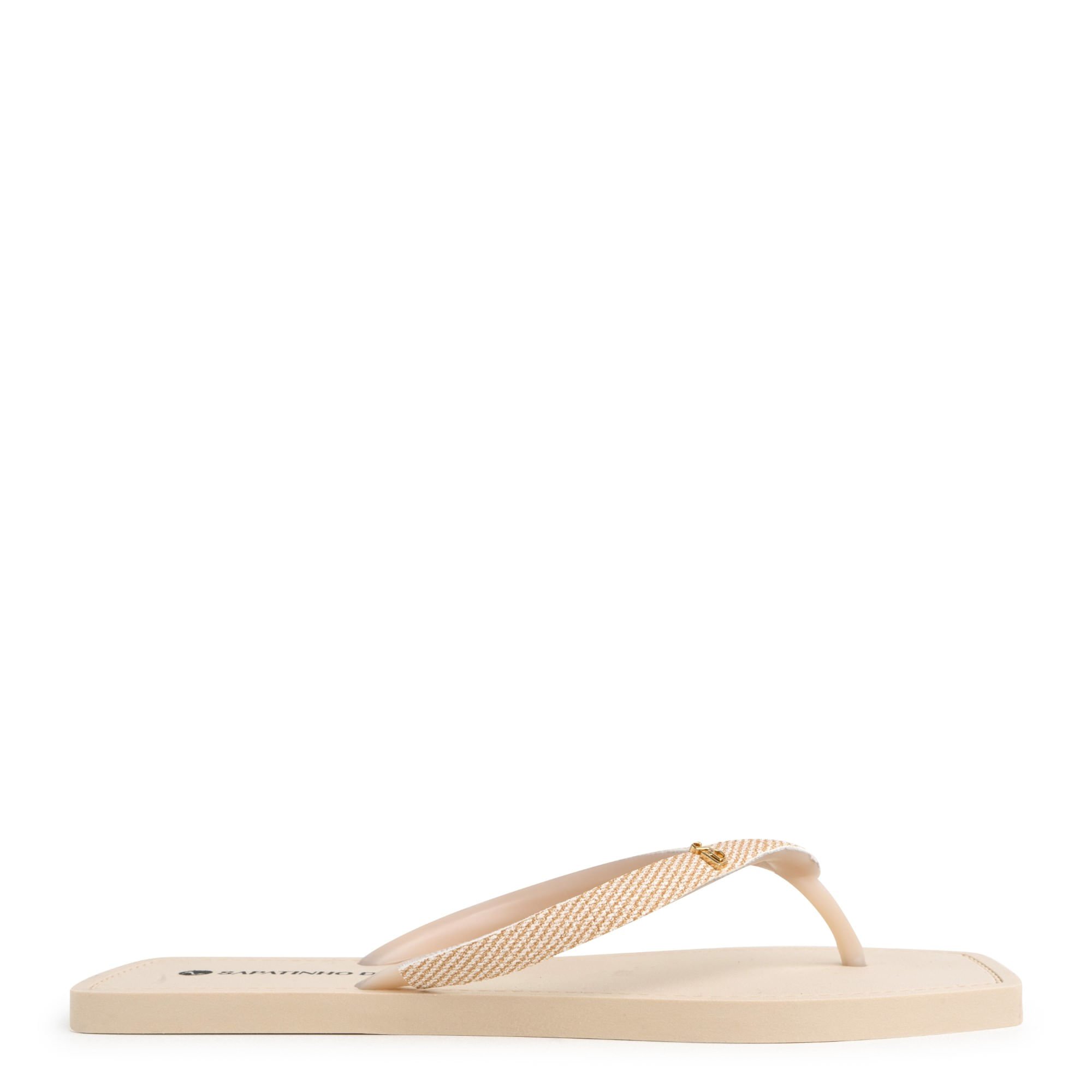Rasteira Nude Manteiga Tira PVC com Enfeite SDL 450.03_4 Branco 3