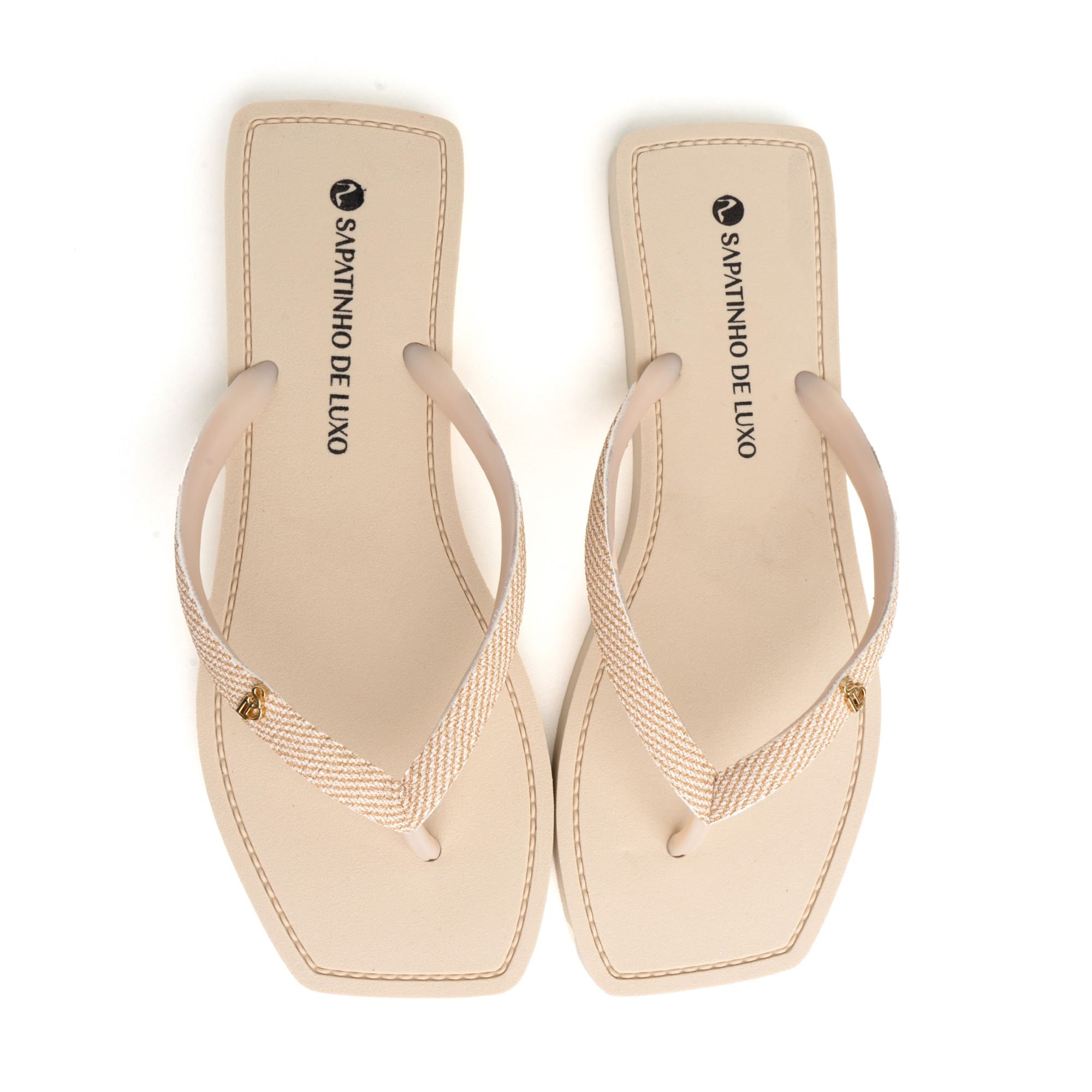 Rasteira Nude Manteiga Tira PVC com Enfeite SDL 450.03_4 Branco 5