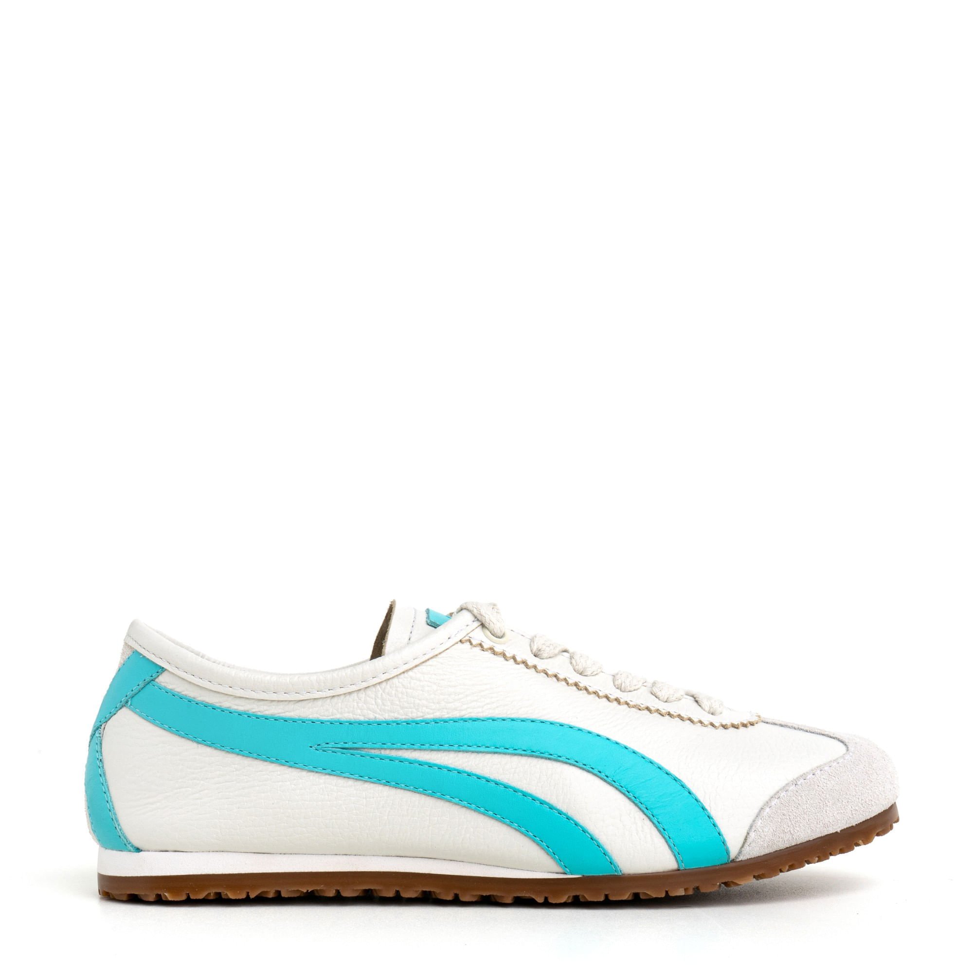 Tênis Flat em Couro Off White Tiras laterais Tifany e Sola Baixa KANSAI_6 Off White/Azul 4