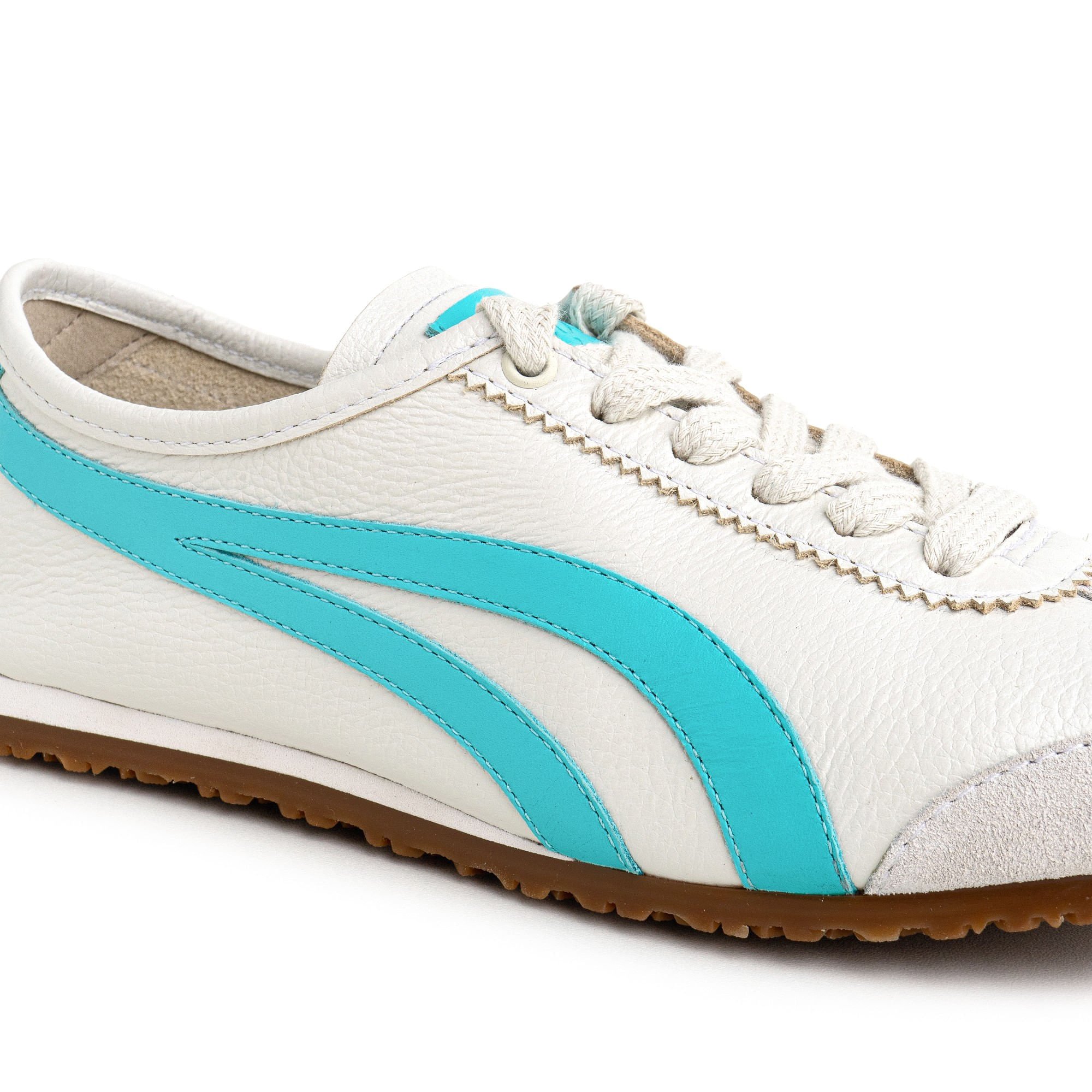 Tênis Flat em Couro Off White Tiras laterais Tifany e Sola Baixa KANSAI_6 Off White/Azul 10