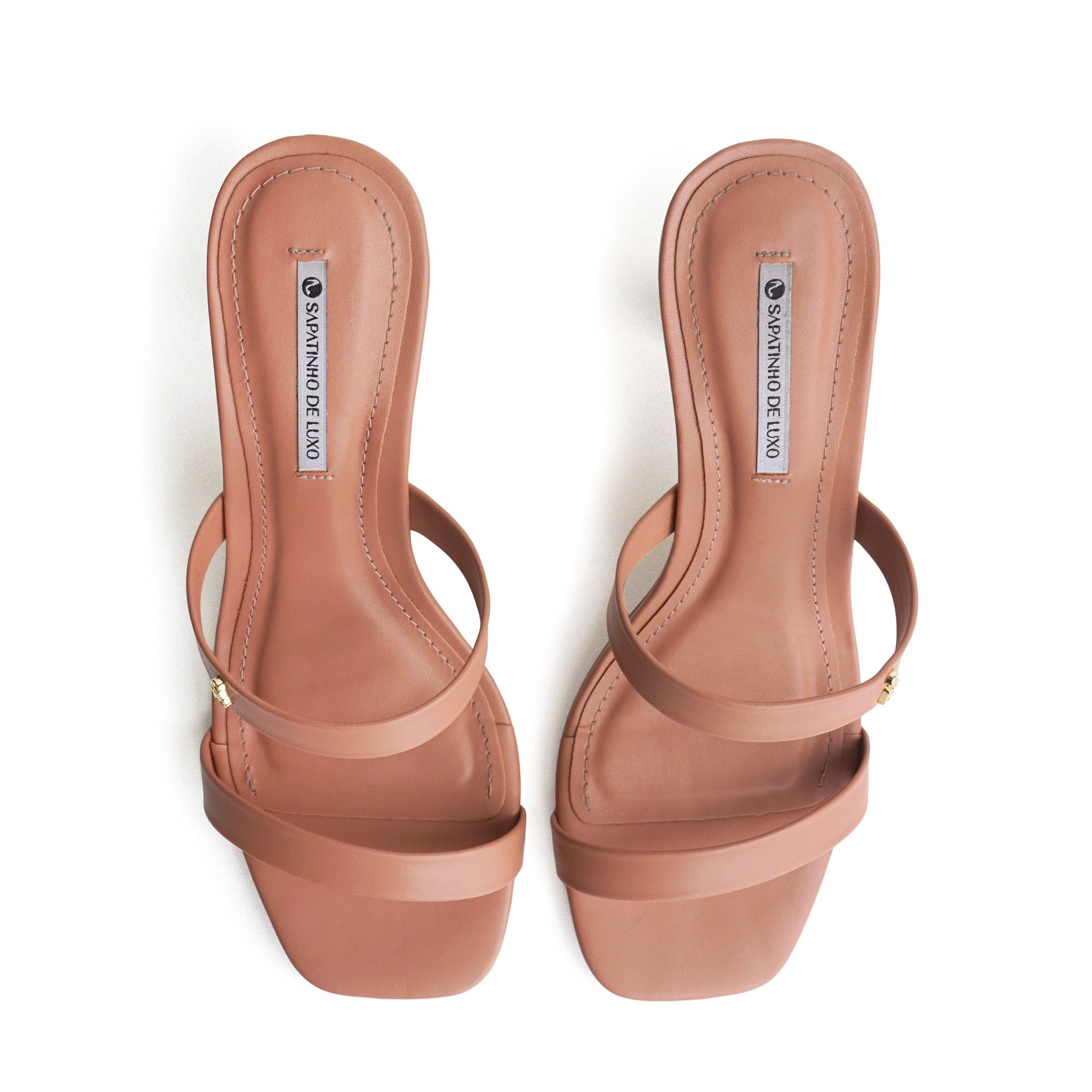 Tamanco Nude Mocha Salto Médio Taça Duas Tiras 1490.69_2 Nude Mocha 5