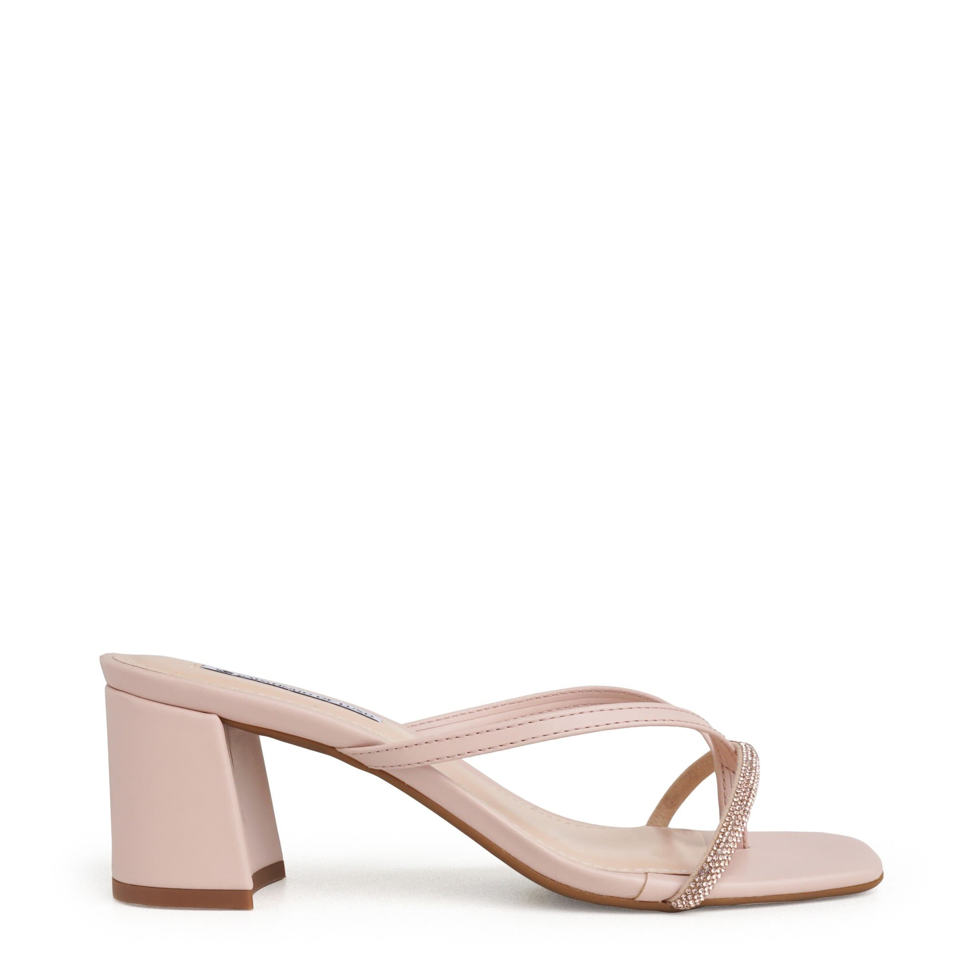 Tamanco Nude Baby Salto Bloco Médio Tira Dedo Strass Brilho 3060.58_8 Nude 3