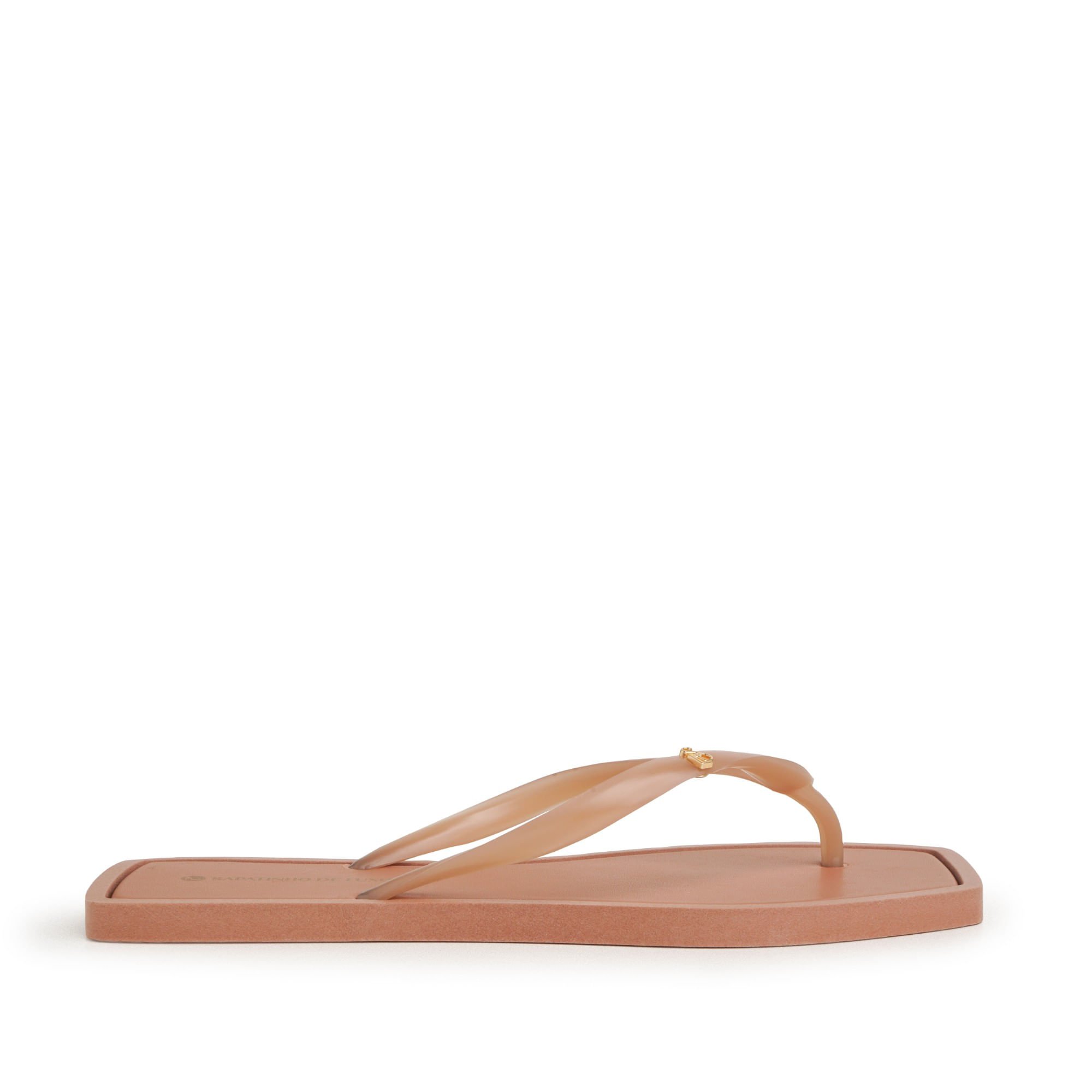 Rasteira POP Nude Mocha com Tira Translucida POPGLAM_8 Rosa 3