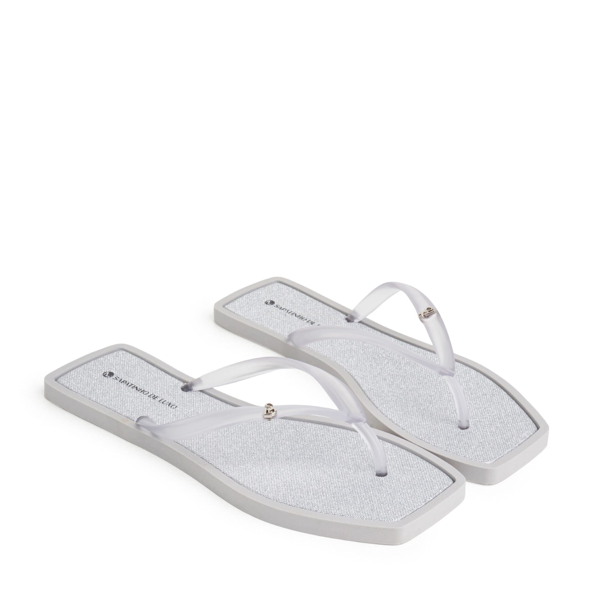 Rasteira POP Prata com Glitter POPGLAM_9 Branco 1