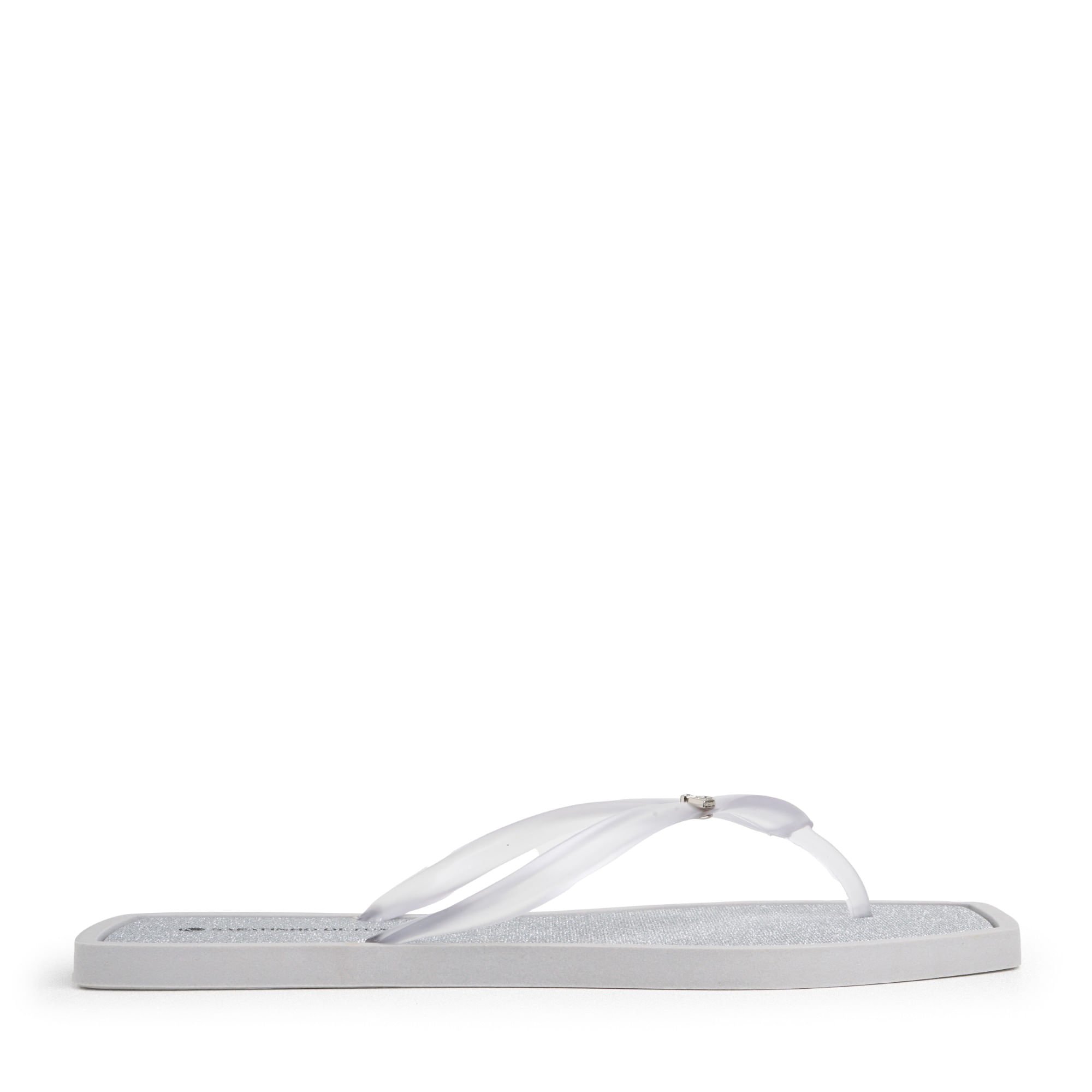 Rasteira POP Prata com Glitter POPGLAM_9 Branco 3