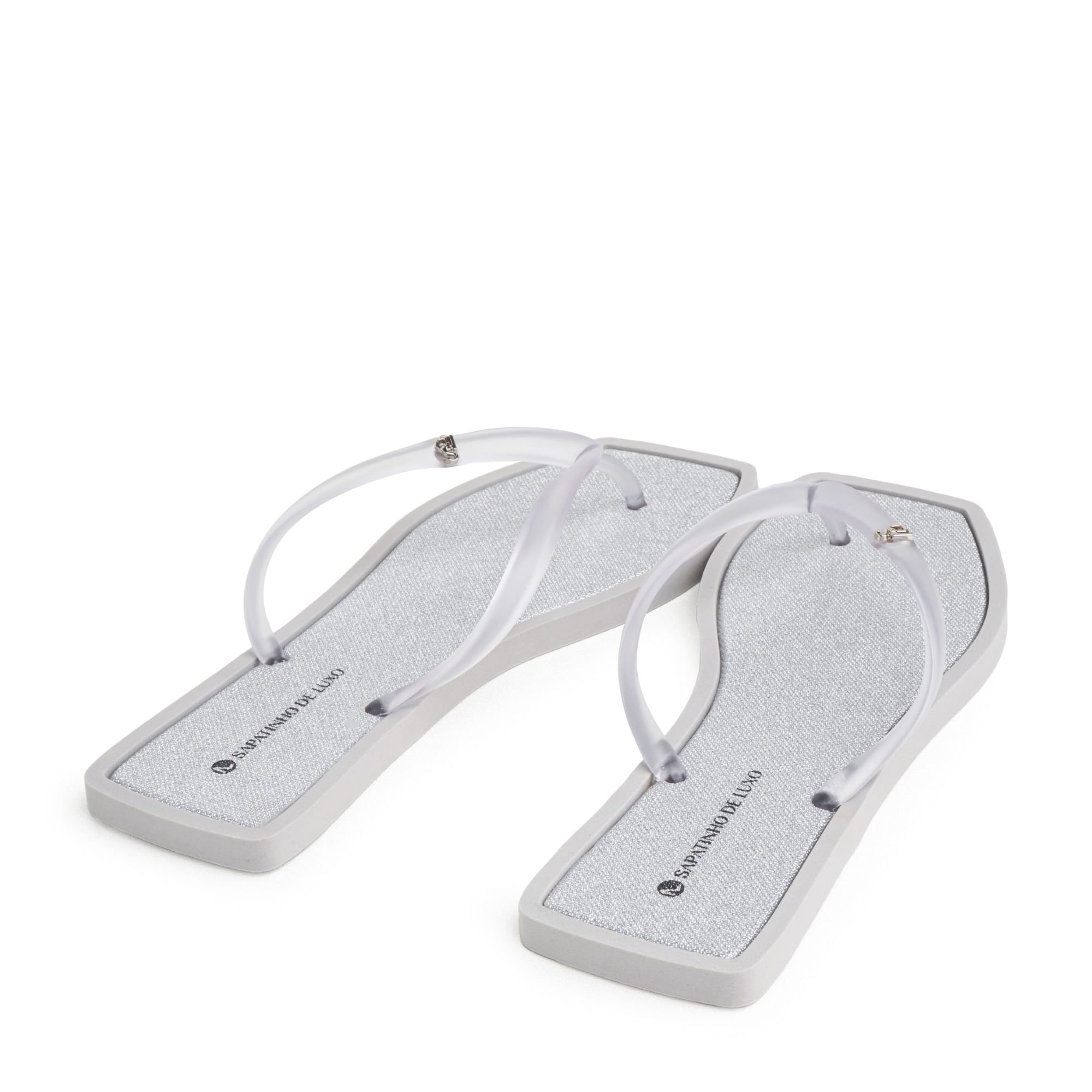 Rasteira POP Prata com Glitter POPGLAM_9 Branco 4