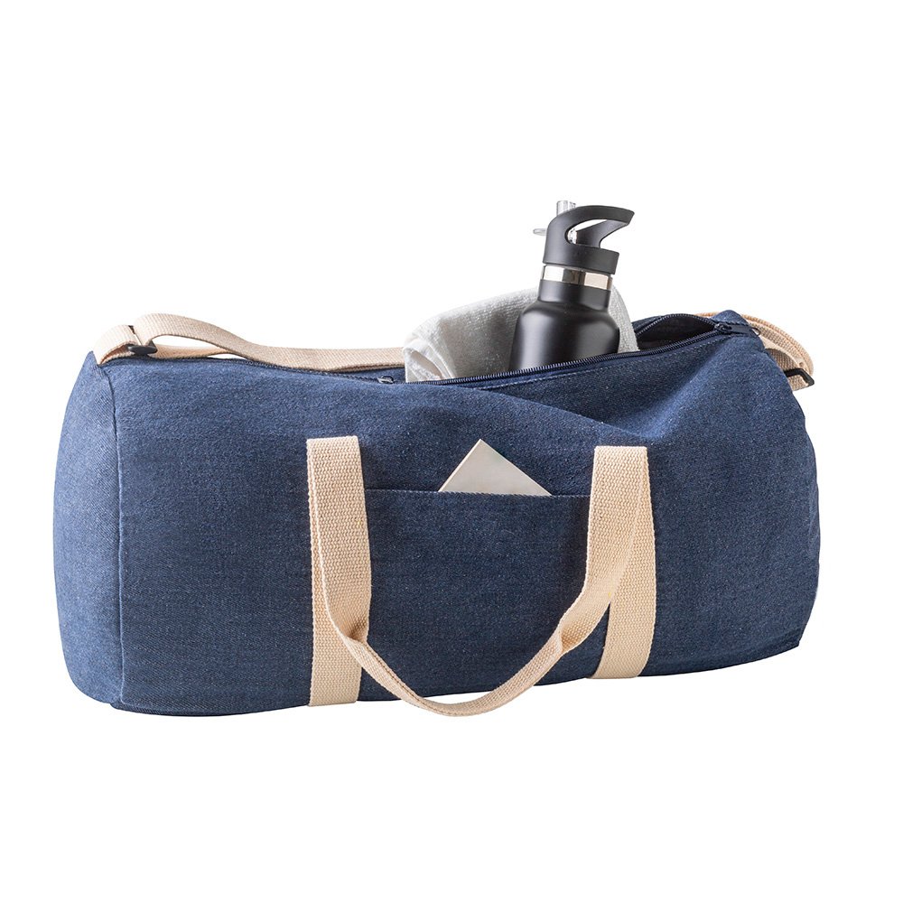 Bolsa Esportiva em Jeans Denim com Bolso Frontal Brunei TopGet Azul 4