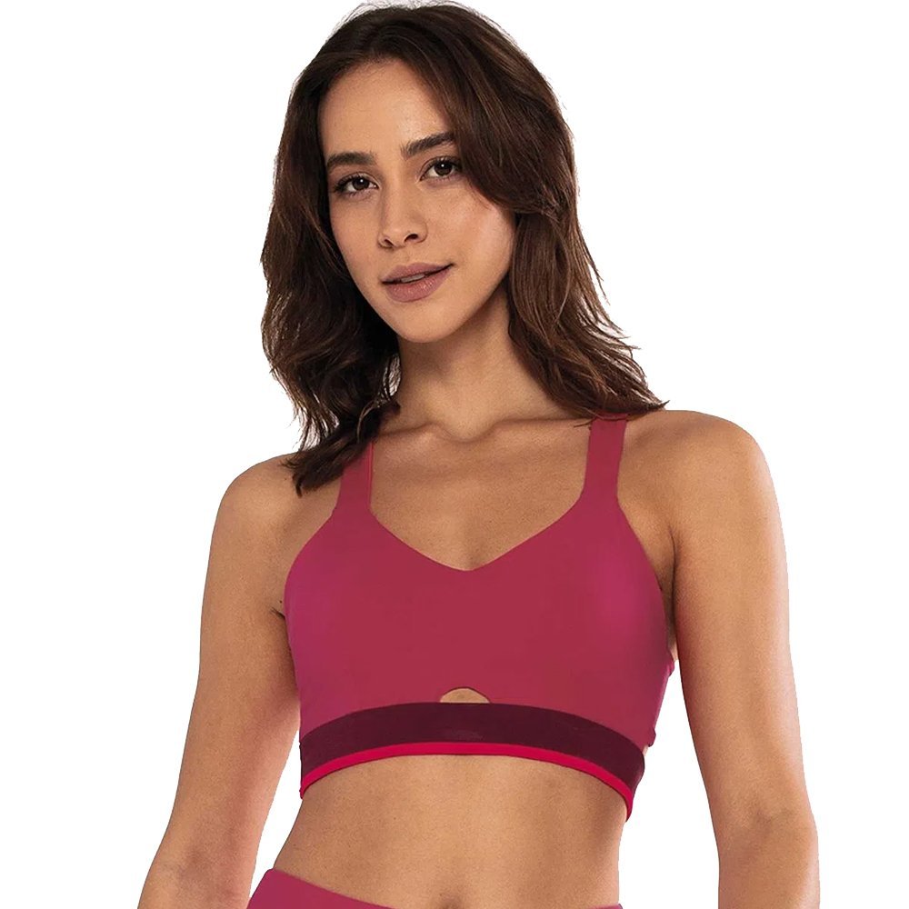 Top Alto Giro Doble Side Feminino Rosa 