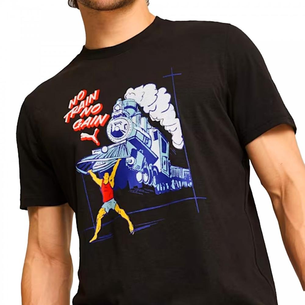 Camiseta Puma No Train No Gain Masculina Preto 4