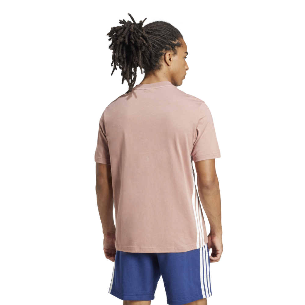 Camiseta Adidas Essentials 3 Stripes Masculina Rosa 2