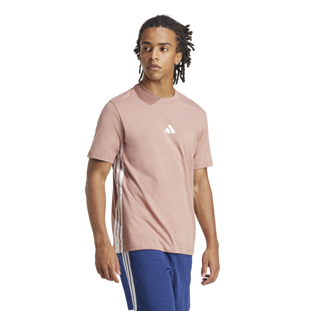 Camiseta Adidas Essentials 3 Stripes Masculina Rosa 3