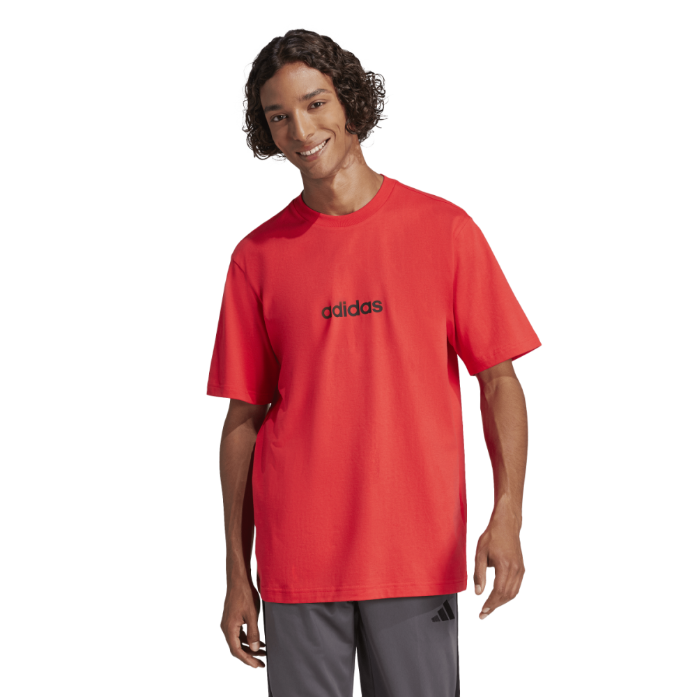 Camiseta Adidas Essentials Linear Single Jersey Masculina Vermelho 1