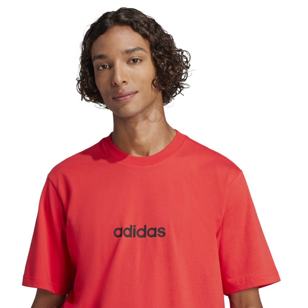 Camiseta Adidas Essentials Linear Single Jersey Masculina Vermelho 3