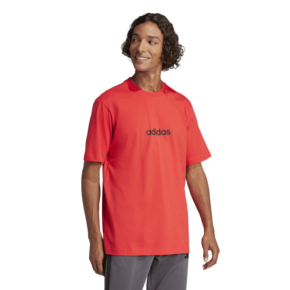 Camiseta Adidas Essentials Linear Single Jersey Masculina Vermelho 4