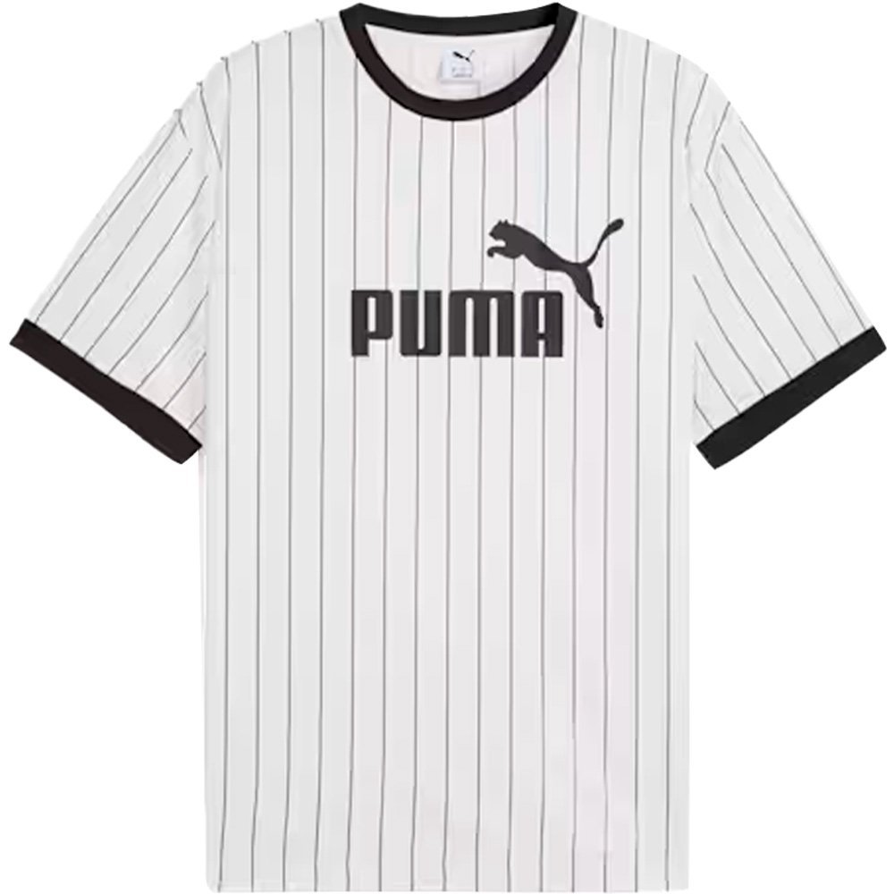 Camiseta Puma Essentials Striped Masculina Branco 4