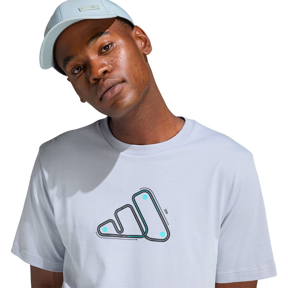 Camiseta Adidas Estampada Motorsport Track Masculina Cinza 4