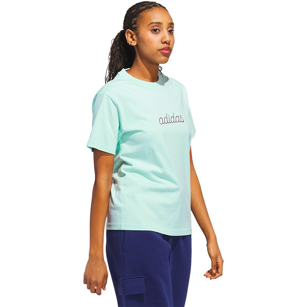 Camiseta Adidas Gráfica Aconchegante Feminina Verde Água 3